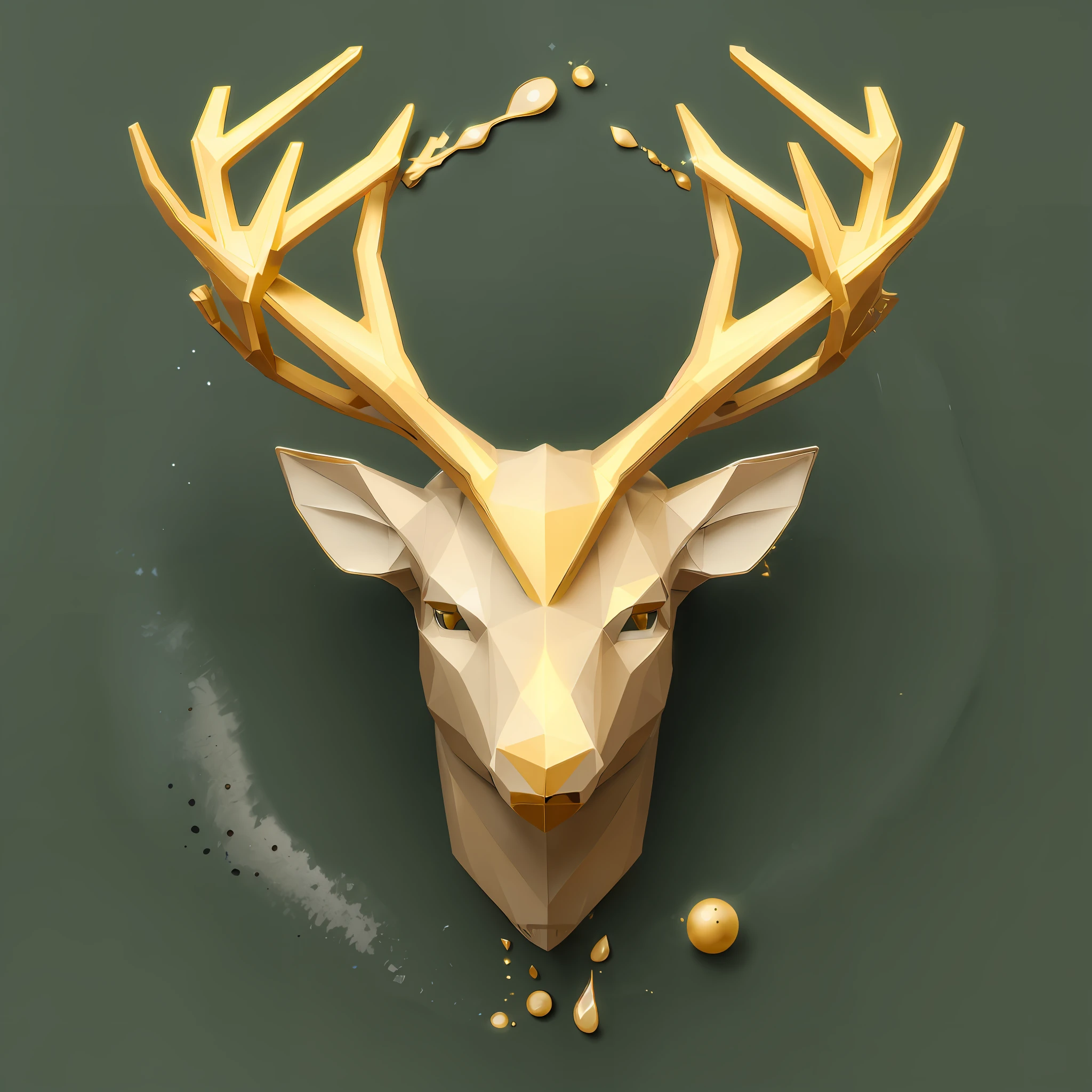 Change the color of the deer head and antlers, change the color, turn into silver, platinum gold, plated silver, do not change the shape.