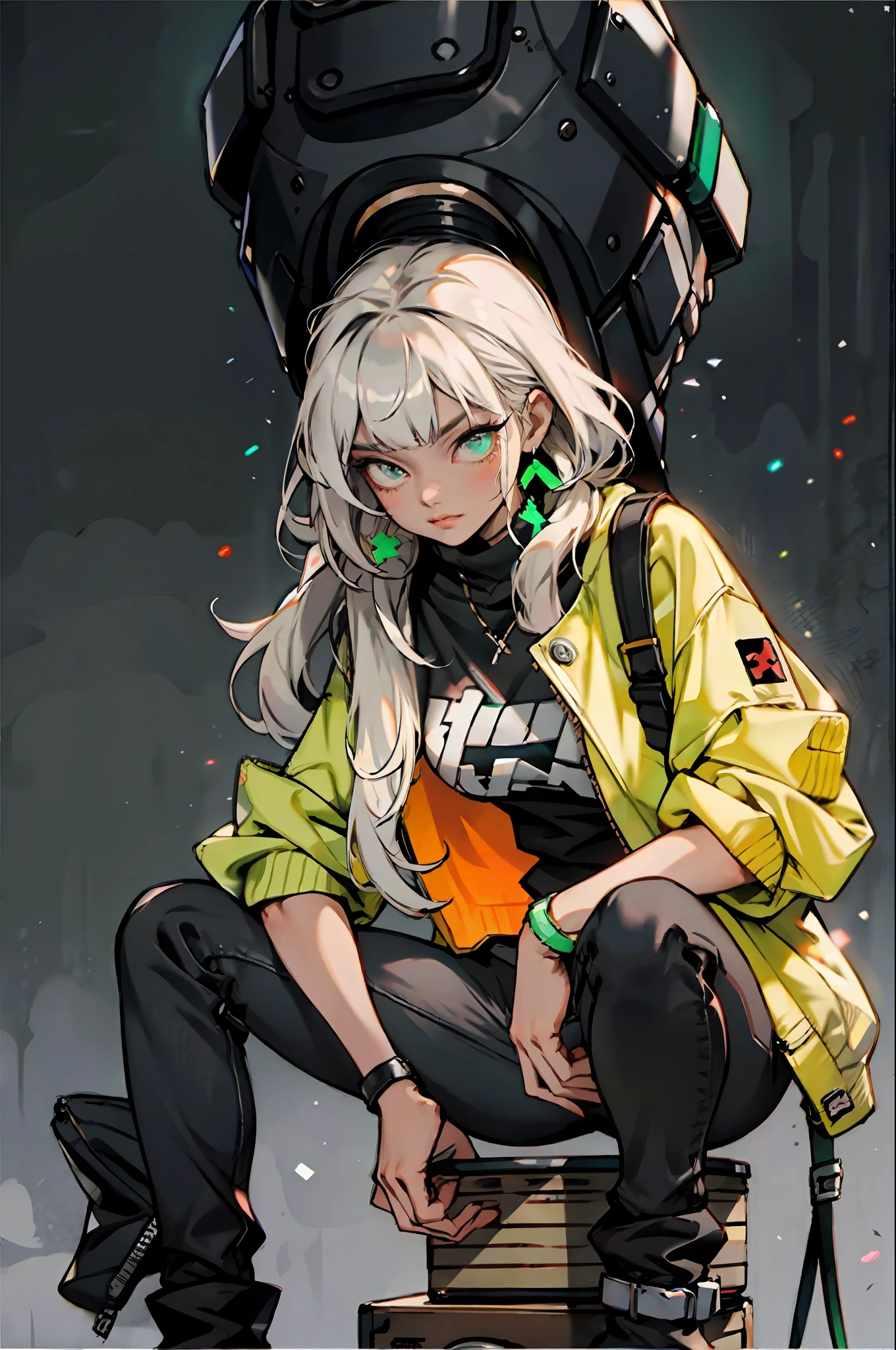 (masterpiece: 1.2, best quality), 1lady, solo, big tits, close,
Dark skinny jeans, oversized sweater, ankle boots, cannabis print, neon lights,
Loose waves, central part
Simple hoop earrings, cool, cool, fashionable, rockstar
Green Park