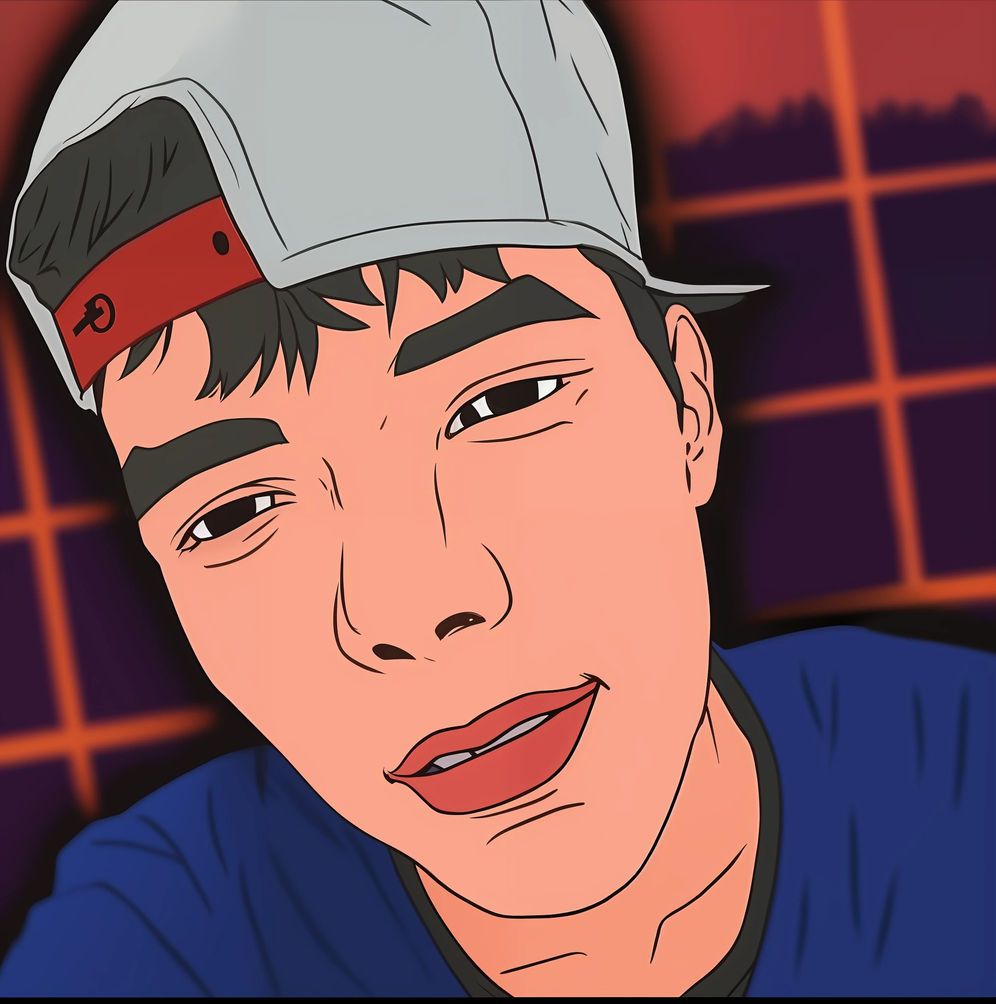 a close up of a cartoon of a man wearing a hat, gta chinatowon art style, cartoon artstyle, drawn like the anime speed racer, gta chinatown wars art style, cartoon art style, inspired by John Luke, cel - shaded art style, rotoscoped, art in the style of joshy sly, animated still, digital 2d drawing