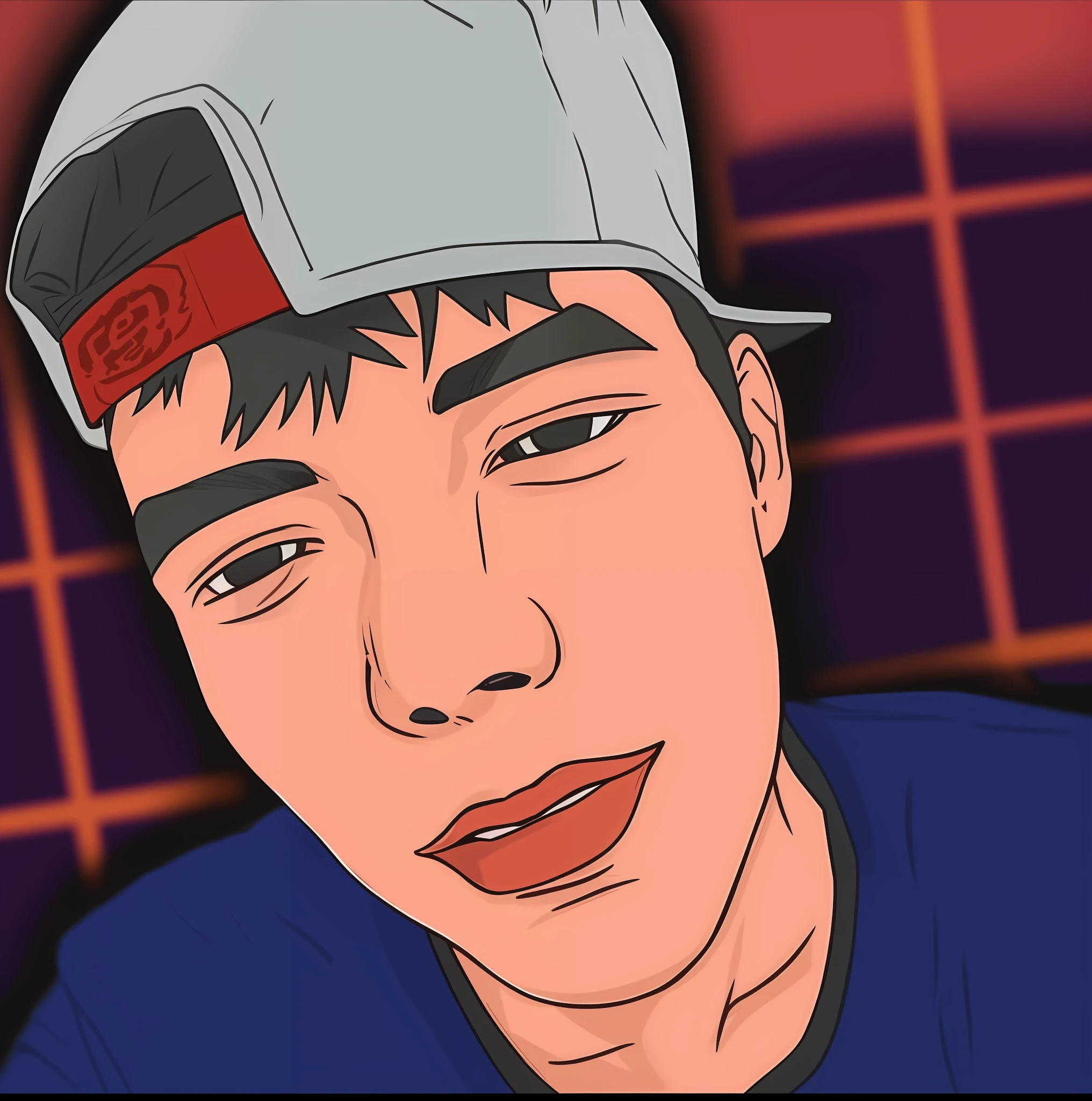 a close up of a cartoon of a man wearing a hat, gta chinatowon art style, cartoon artstyle, drawn like the anime speed racer, gta chinatown wars art style, cartoon art style, inspired by John Luke, cel - shaded art style, rotoscoped, art in the style of joshy sly, animated still, digital 2d drawing