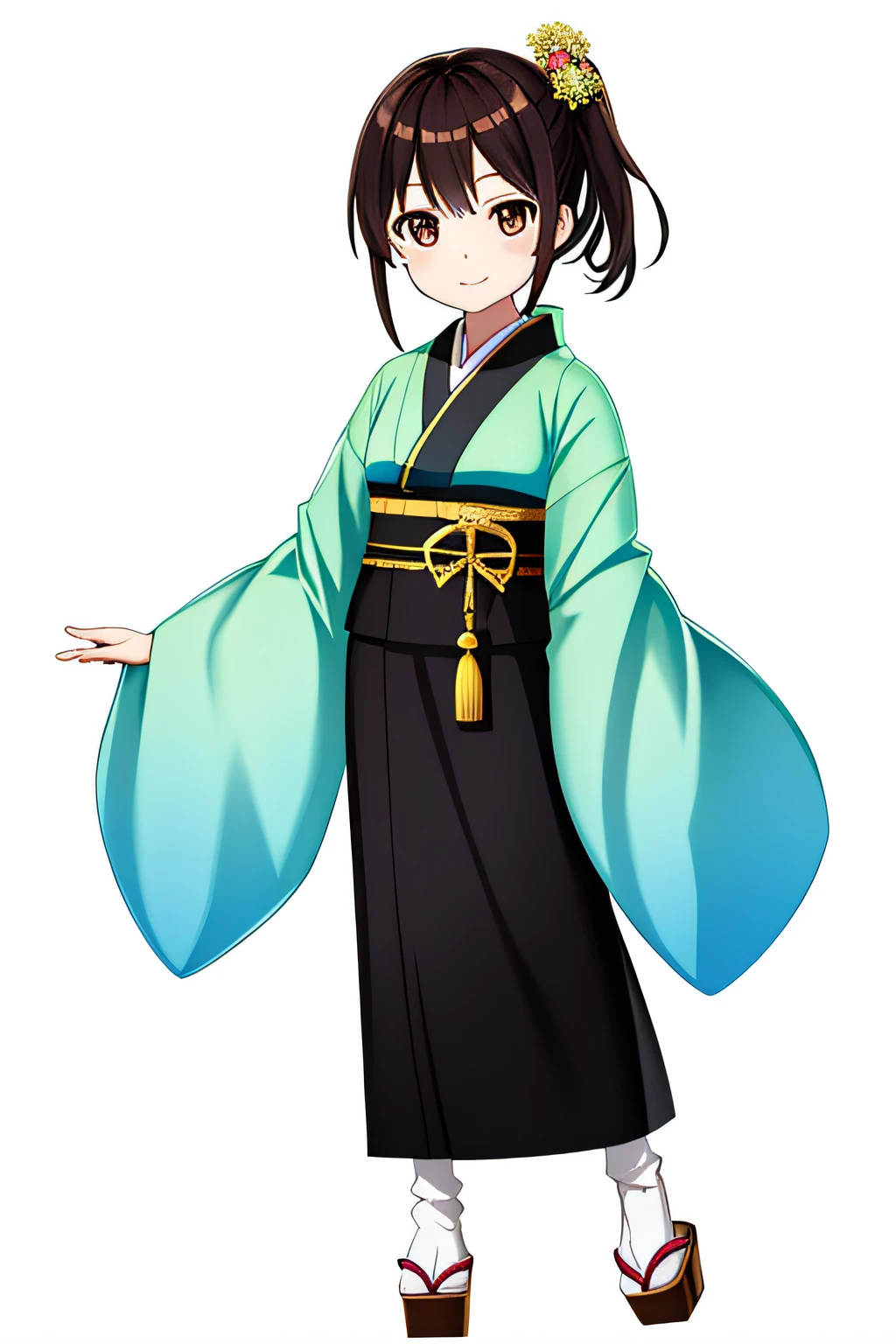a very cute and beautiful chibi anime girl, simple flat background, full body, standing, highly detailed face and eyes, clearly outlined, solo,柴犬耳、柴犬尻尾、銀髪、ミディアムヘア、The center of Japanese gal culture is Shibuya