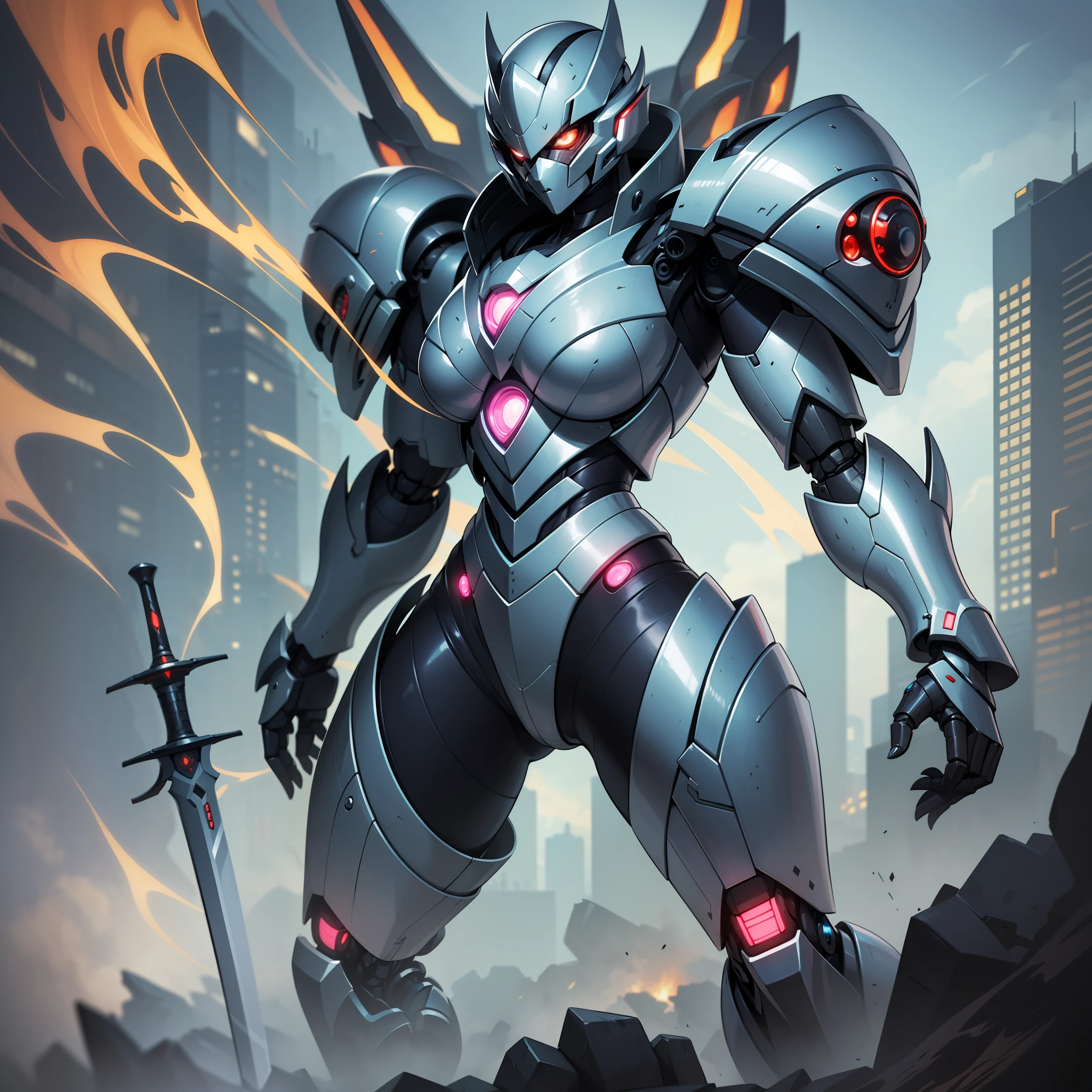 Crimson paint, villain, close-up of person in costume with sword, cyber japan style armor, cyber japan armor, guyver style, girl in armor, monster hunter armor, full body mecha suit, perfect anime cyborg woman, cyborg noble woman, mecha cyber armor girl, detailed full body concept, female armor, anime character. Full Body Art