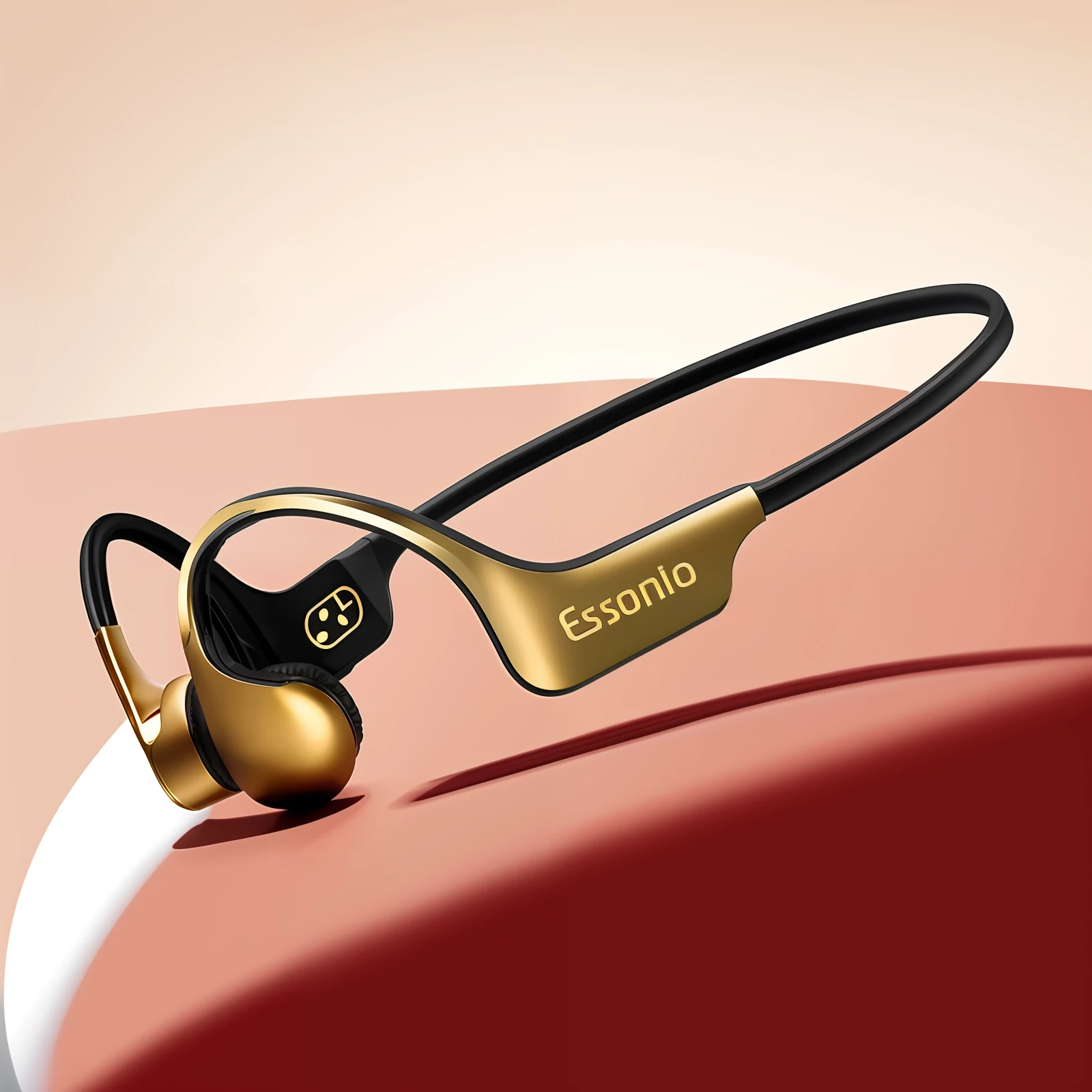 Italian red, light beige, black and gold constitute the main color of the headphones