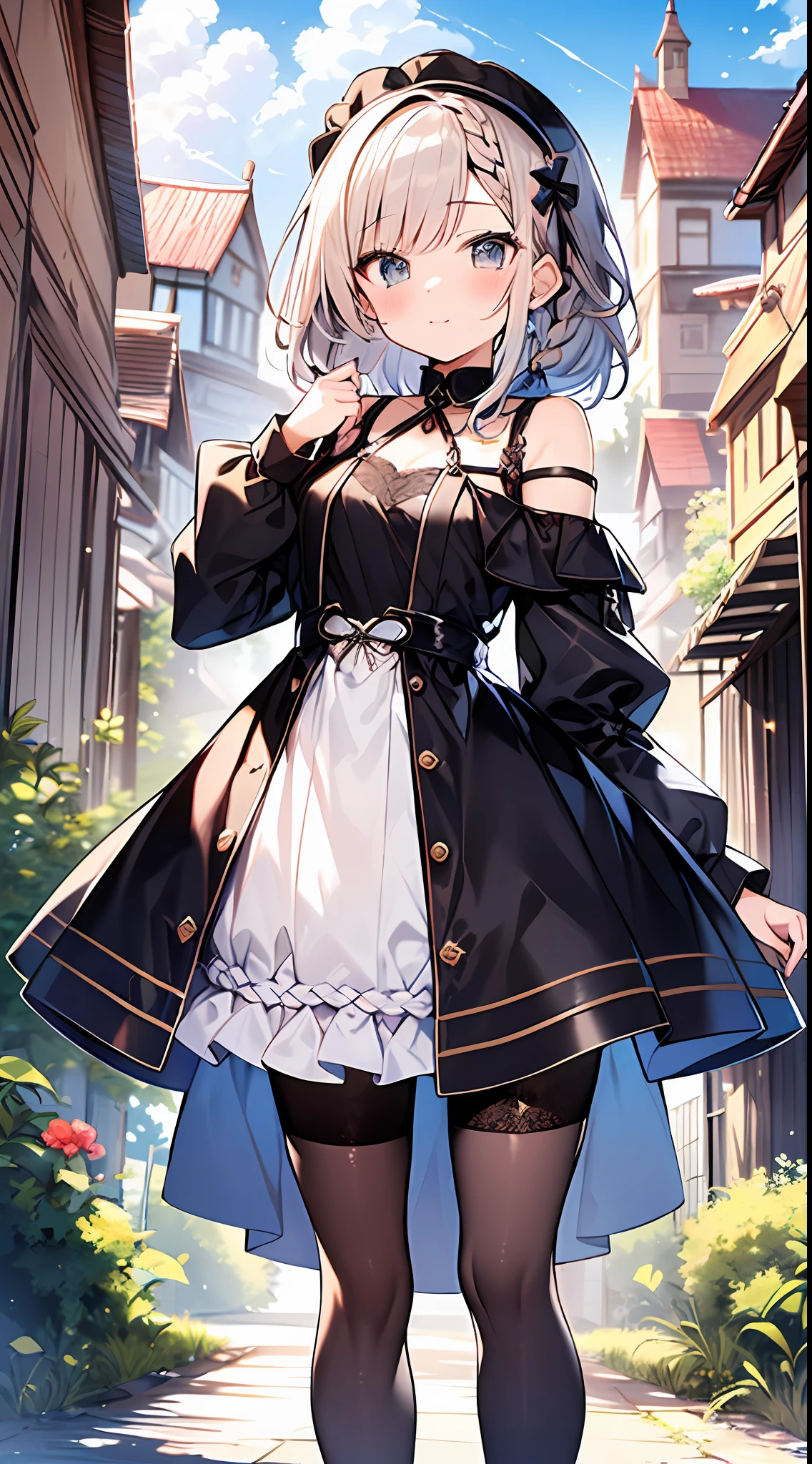 (incredibly absurdres absolutely resolution: 1.5), highest quality, masterpiece, ultra high resolution, 8k, (multiple girls), (gorgeous dresses with many gorgeous and colorful decorations) BREAK shoujo manga style, (loli), soft line drawing, digital enhancement, shojo manga touch, environmental change scenes, shojo manga core, ( Hair length to the shoulders))), (((short braid))), ancient capital of the West, full body visible angle, entangle, beautiful and aesthetic: 1.5, High quality: 1.3