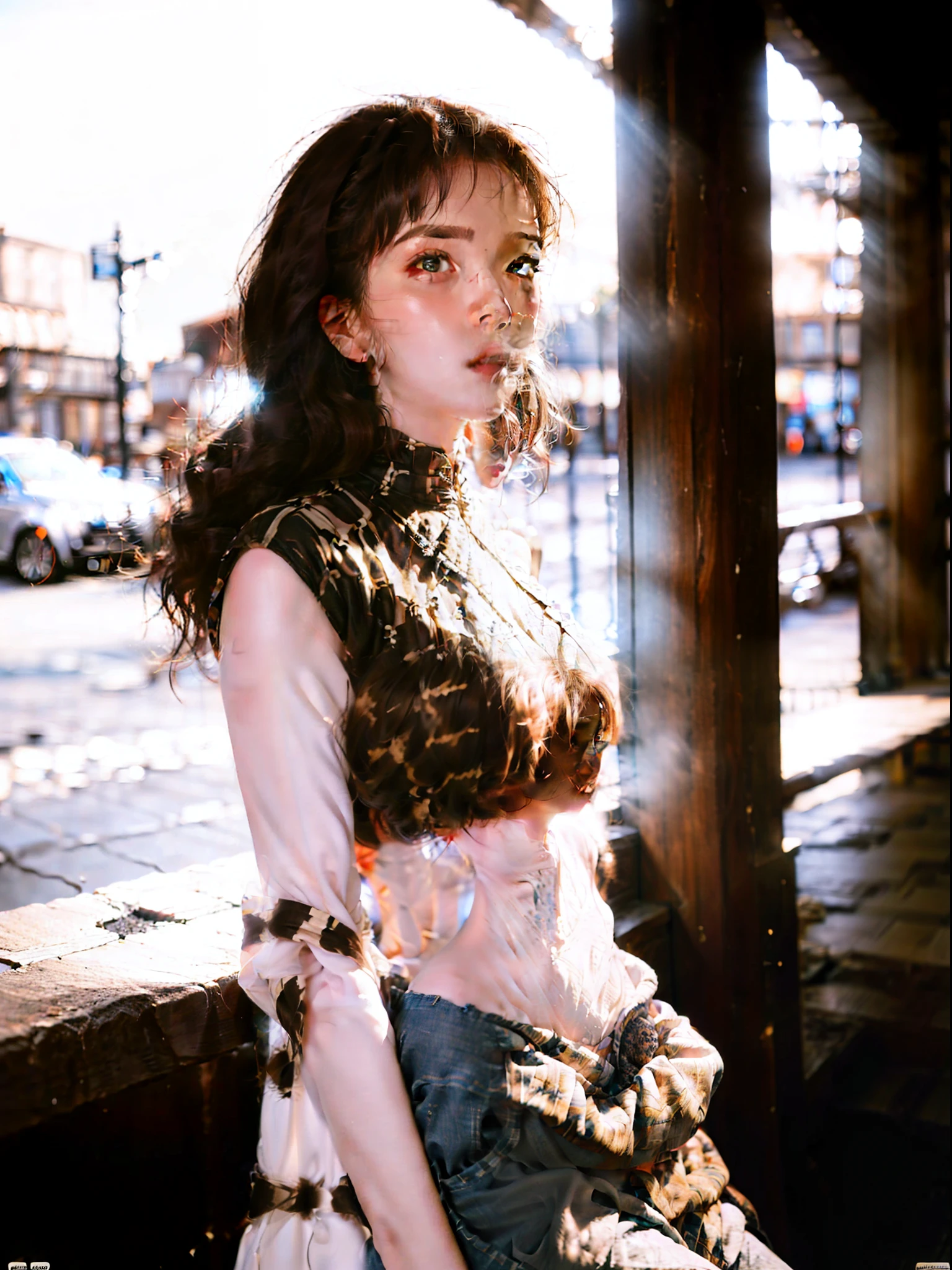 a photo of a sexy FlorencePugh3 wearing jeans and bikini top standing on street corner in the hot son, transparent clothes,sweaty skin (RAW photo, best quality), (detailed body:1, 5) (high detailed skin:1. 2) , (best quality:1. 4) , (blemishes:1) , (highly detailed clothes:1) (highly detailed face:1) , (((real hair))) (masterpiece) (best quality) (detailed) (8k) (HDR) (wallpaper) (cinematic lighting) (sharp focus) (intricate), (8k, RAW photo, best quality, masterpiece:1. 2), (realistic, photo-realistic:1. 37), ultra high res, (focus face:1. 6), (portrait face:1. 3), (high contrast:1. 1), (intense:1. 1), (detailed:1. 1), (highest quality, (analog:1. 2), (high sharpness), real shadow,