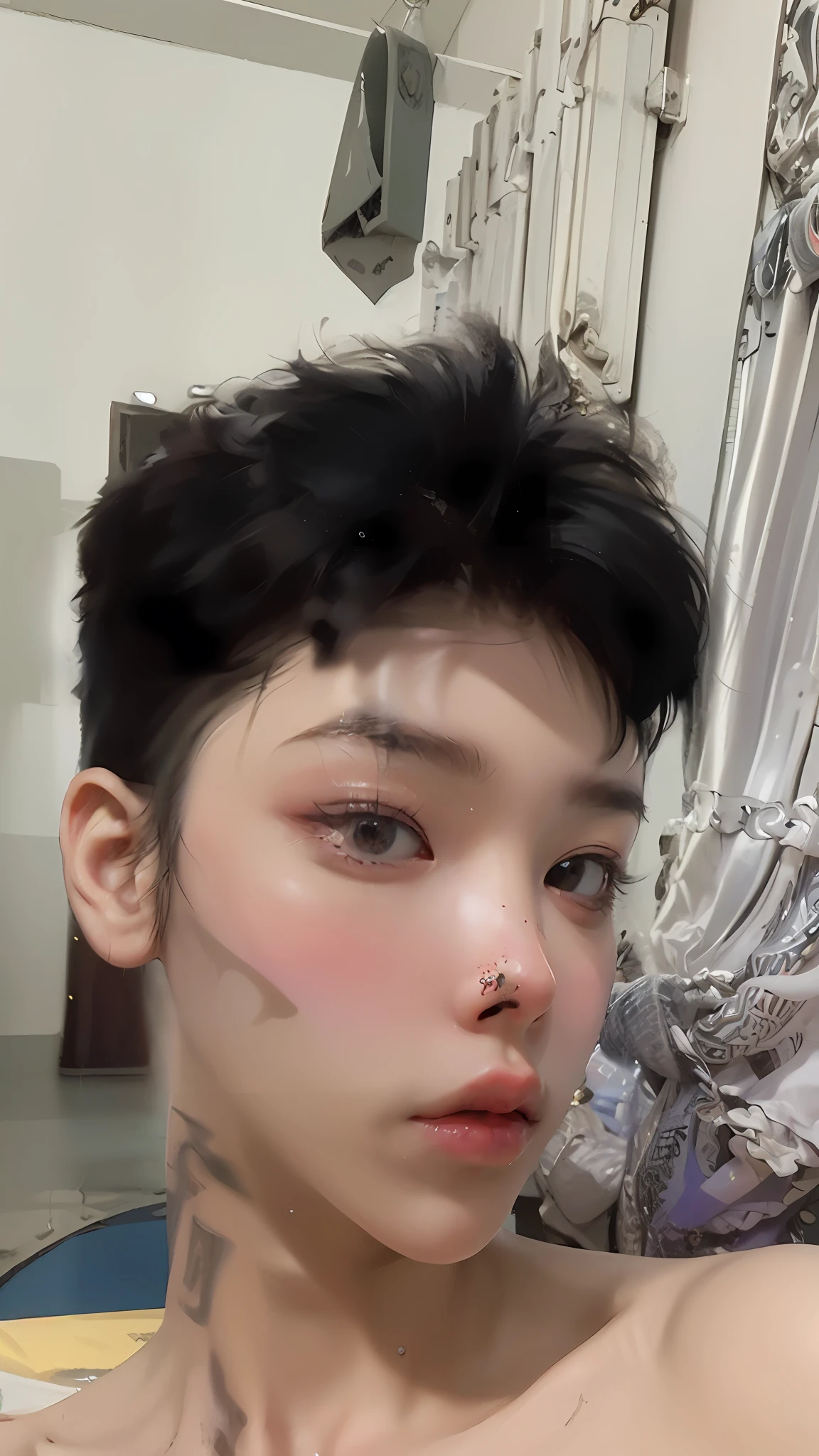 ((Best quality)), ((masterpiece)), (detailed:1.4), 3D, an image of a beautiful cyberpunk female,HDR (High Dynamic Range),Ray Tracing,NVIDIA RTX,Super-Resolution,Unreal 5,Subsurface scattering,PBR Texturing,Post-processing,Anisotropic Filtering,Depth-of-field,Maximum clarity and sharpness,Multi-layered textures,Albedo and Specular maps,Surface shading,Accurate simulation of light-material interaction,Perfect proportions,Octane Render,Two-tone lighting,Wide aperture,Low ISO,White balance,Rule of thirds,8K RAW,
