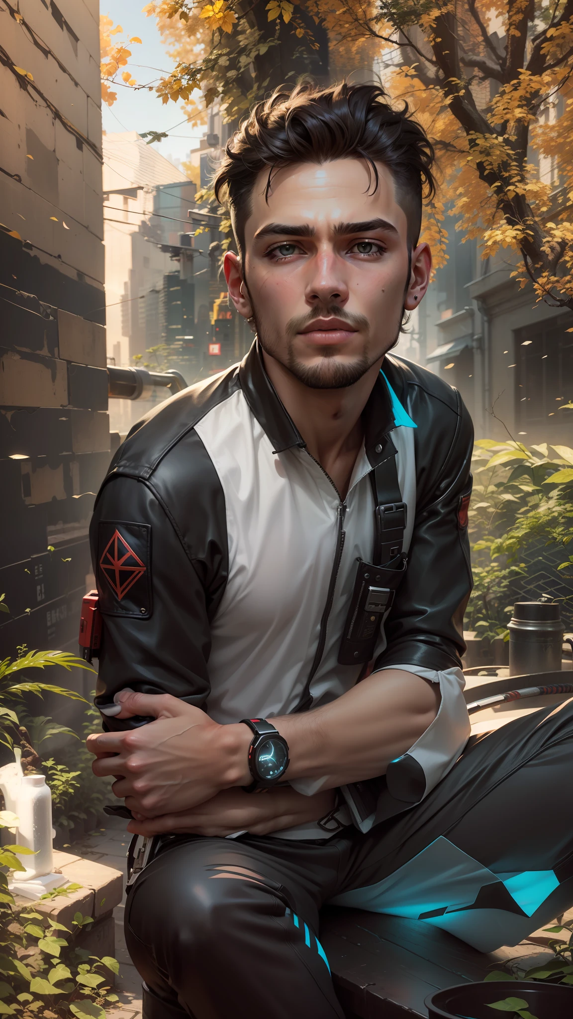 Change background, cyberpunk handsome boy, realistic face, ultra realistic