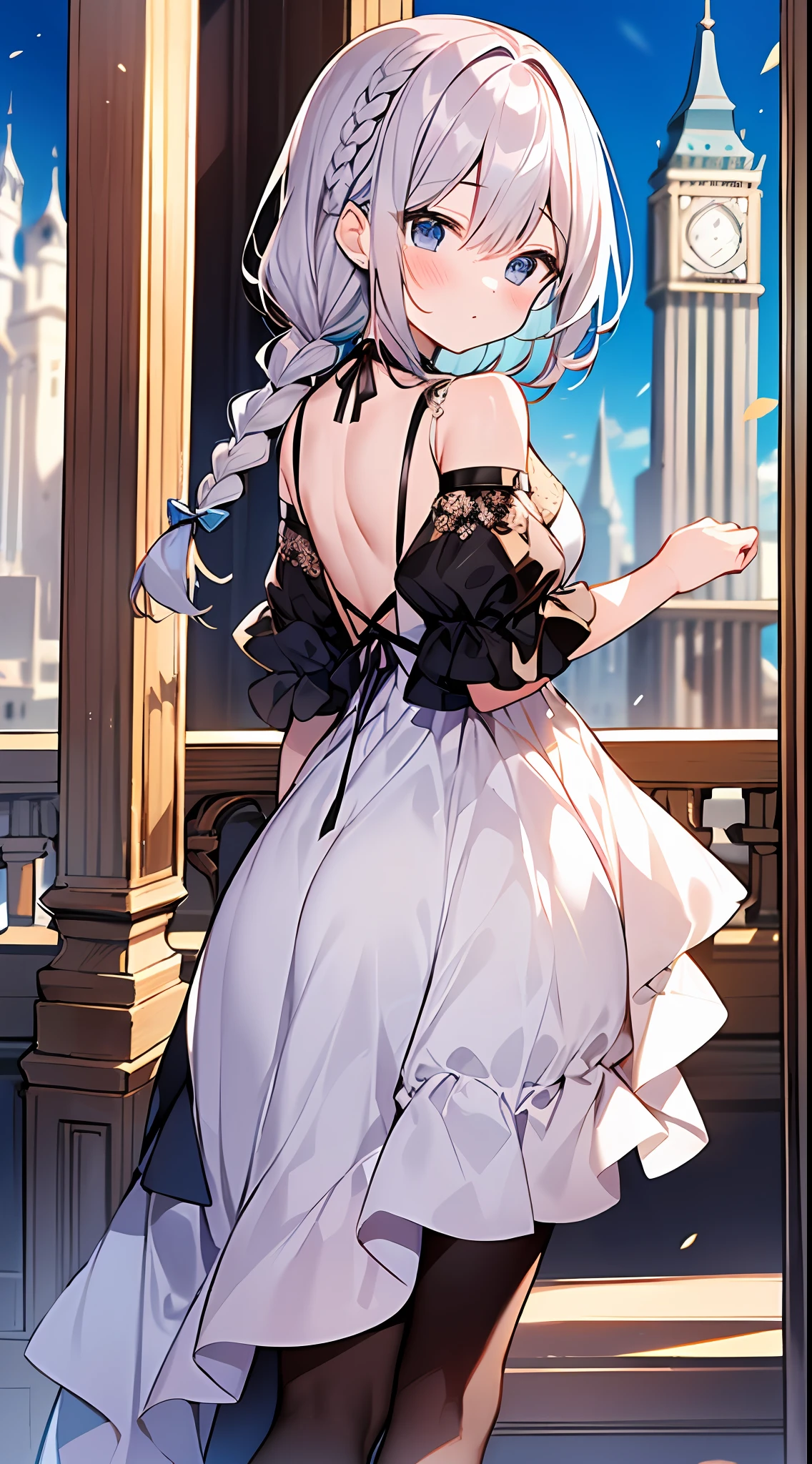 (incredibly absurdres absolutely resolution: 1.5), highest quality, masterpiece, ultra high resolution, 8k, (multiple girls), (gorgeous dresses with many gorgeous and colorful decorations) BREAK shoujo manga style, (loli), soft line drawing, digital enhancement, shojo manga touch, environmental change scenes, shojo manga core, ( Hair length to the shoulders))), (((short braid))), ancient capital of the West, full body visible angle, entangle, beautiful and aesthetic: 1.5, High quality: 1.3