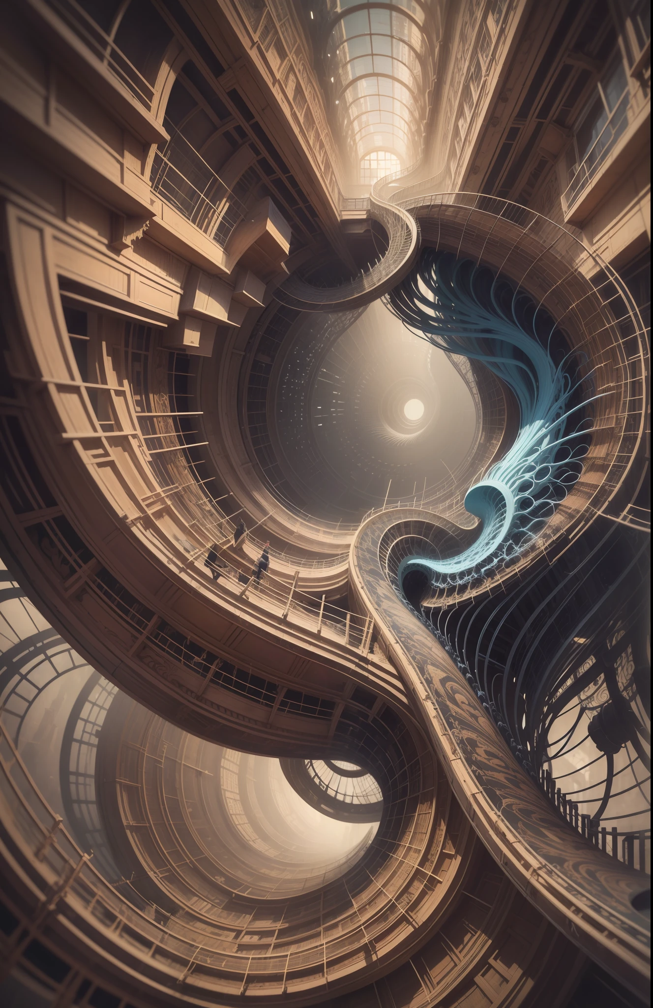 official art, unity 8k wallpaper, ultra detailed, beautiful and aesthetic, masterpiece, best quality, (zentangle, mandala, tangle, entangle), (fractal art:1.3) , 1girl, extremely detailed, dynamic angle, cowboyshot, the most beautiful form of chaos, elegant, a brutalist designed, vivid colours, romanticism, atmospheric, ecstasy of musical notes, streaming musical notes visible
