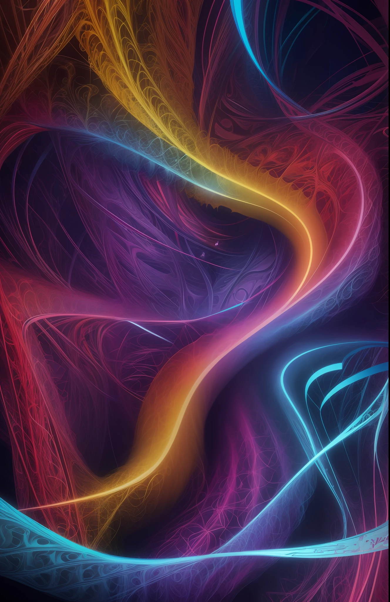 official art, unity 8k wallpaper, ultra detailed, beautiful and aesthetic, masterpiece, best quality, (zentangle, mandala, tangle, entangle), (fractal art:1.3) , 1girl, extremely detailed, dynamic angle, cowboyshot, the most beautiful form of chaos, elegant, a brutalist designed, vivid colours, romanticism, atmospheric, ecstasy of musical notes, streaming musical notes visible