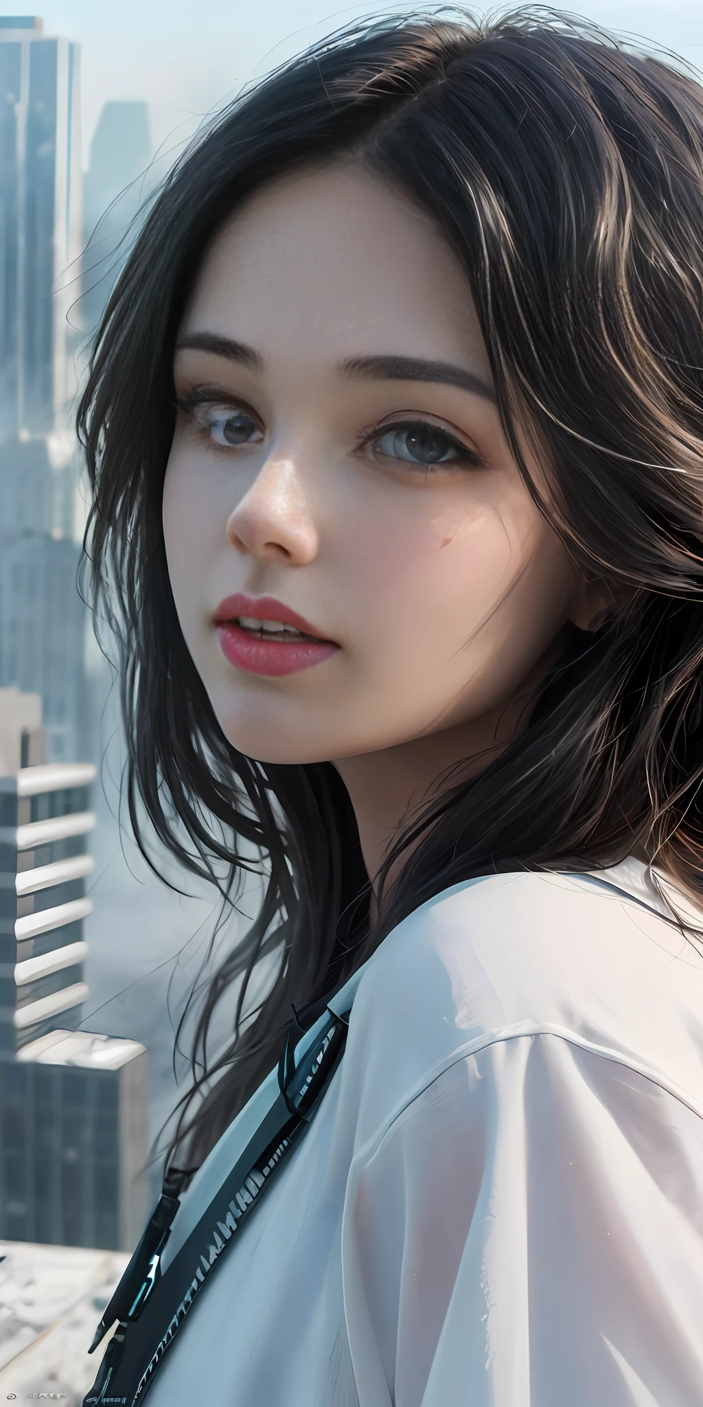 (1girl:1.3), Solo, (((very detailed face)))), ((very detailed eyes and face)))), beautiful detail eyes, body parts__, official art, unified 8k wallpaper, super detailed, beautiful and beautiful, beautiful, masterpiece, best quality, original, masterpiece, super fine photo, best quality, super high resolution, realistic realism, sunlight, full body portrait, amazing beauty, dynamic pose, delicate face, vibrant eyes, (from the side), She wears Spider-Man suit, white and blue color scheme, spider, very detailed city roof background, rooftop, overlooking the city, detailed face, detailed complex busy background, messy, gorgeous, milky white, highly detailed skin, realistic skin details, visible pores, clear focus, volumetric fog, 8k uhd, DSLR camera, high quality, film grain, fair skin, photo realism, lomography, futuristic dystopian megalopolis, translucent