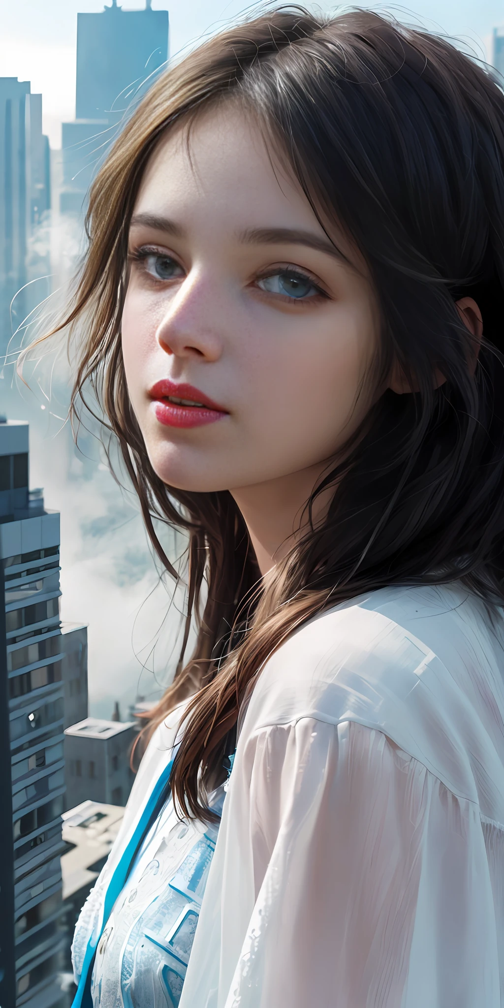 (1girl:1.3), Solo, (((very detailed face)))), ((very detailed eyes and face)))), beautiful detail eyes, body parts__, official art, unified 8k wallpaper, super detailed, beautiful and beautiful, beautiful, masterpiece, best quality, original, masterpiece, super fine photo, best quality, super high resolution, realistic realism, sunlight, full body portrait, amazing beauty, dynamic pose, delicate face, vibrant eyes, (from the side), She wears Spider-Man suit, white and blue color scheme, spider, very detailed city roof background, rooftop, overlooking the city, detailed face, detailed complex busy background, messy, gorgeous, milky white, highly detailed skin, realistic skin details, visible pores, clear focus, volumetric fog, 8k uhd, DSLR camera, high quality, film grain, fair skin, photo realism, lomography, futuristic dystopian megalopolis, translucent