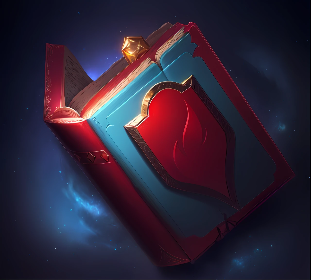 This is a magic book, realistic, high quality, RPG game icons