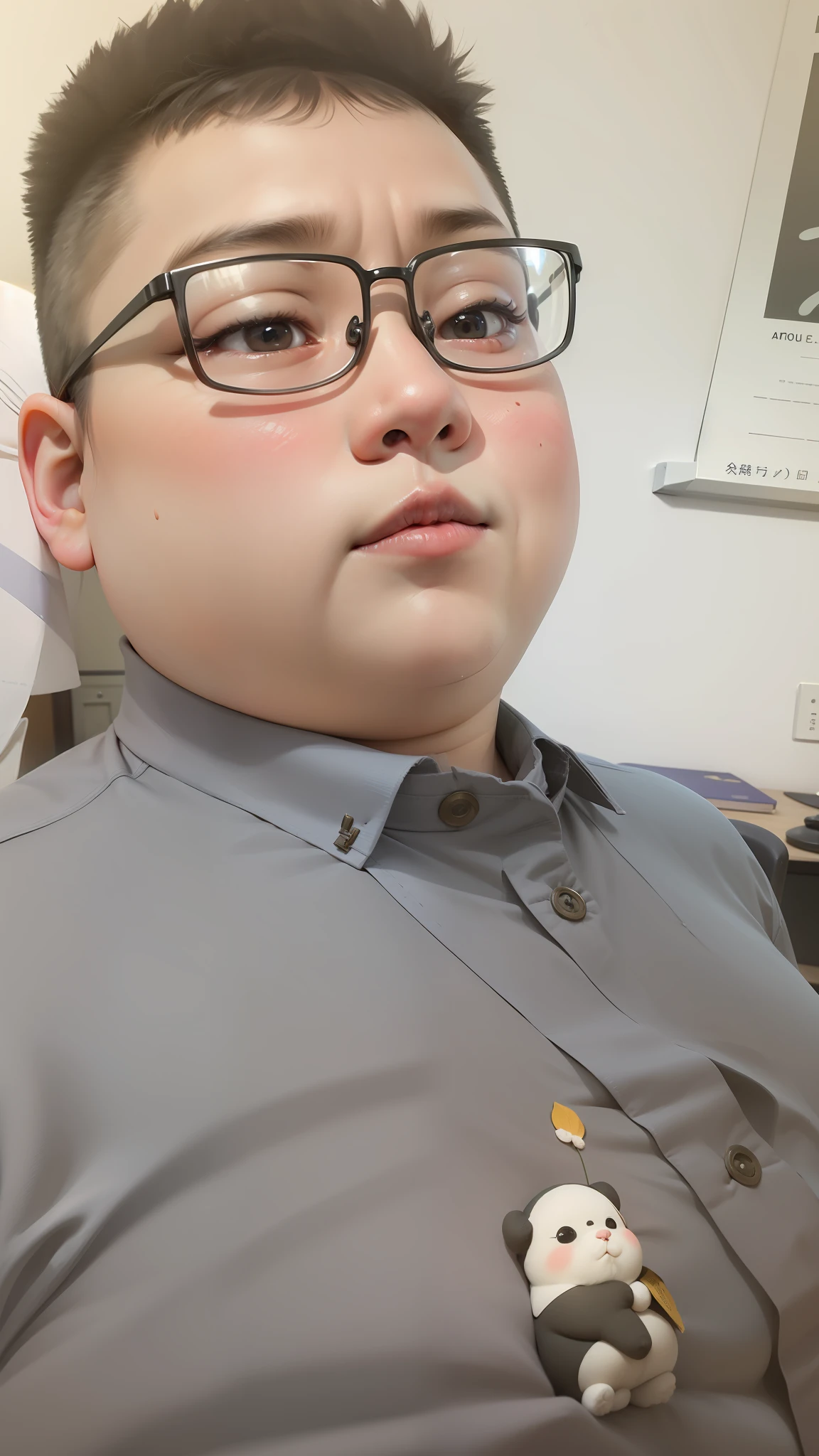 12 years old, round face, Asian, cute little fat, white and fat