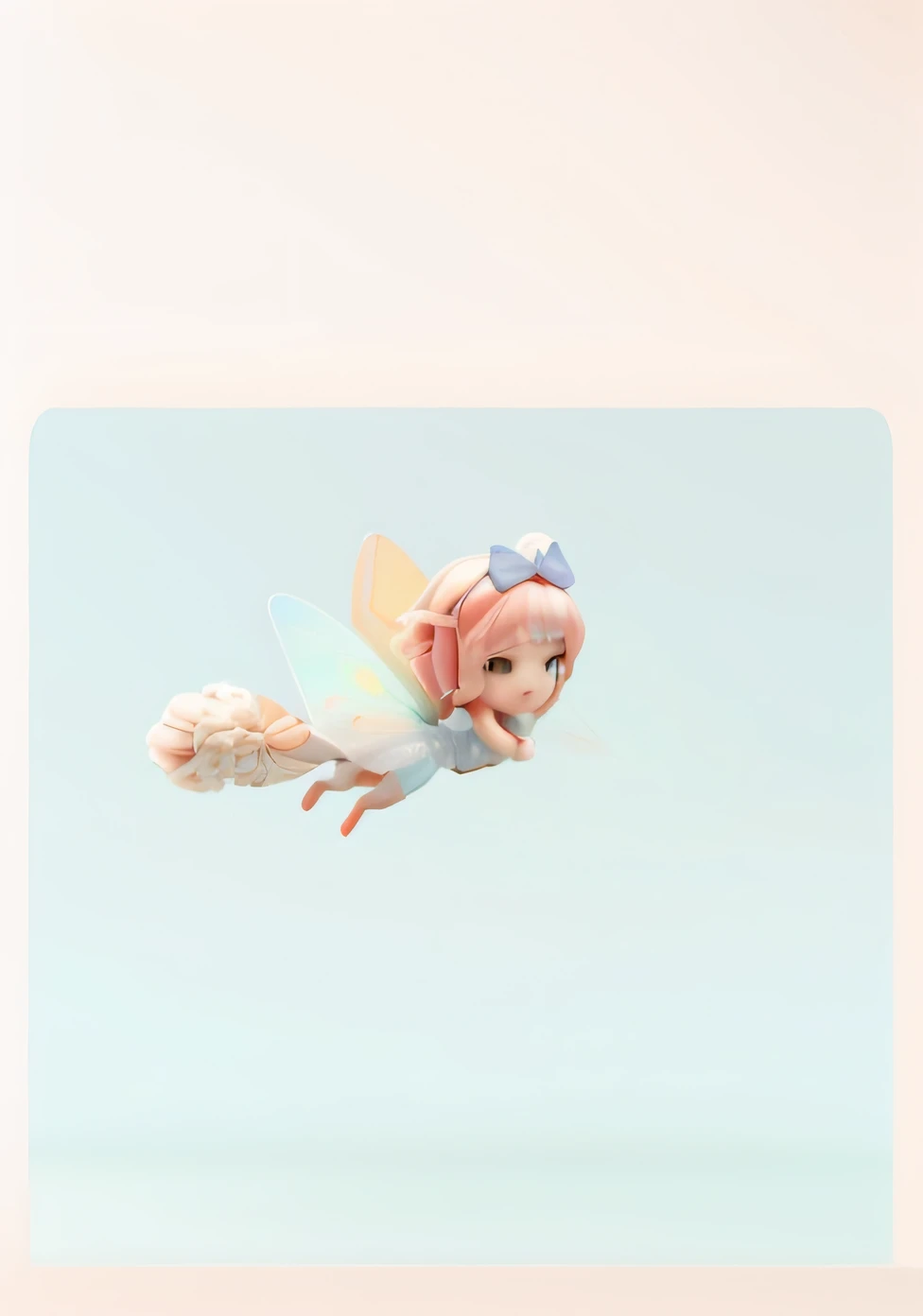 There is a little doll flying in the air, amazing fairy 3d rendering, cute 3d rendering, inspired by Hxiao-Ron Cheng, elf characters, characters flying, fairy portrait, cute digital painting, fairy tale portrait, soft 3d rendering, fairy tale, beautiful rendering of fairy tale, cute detailed digital art