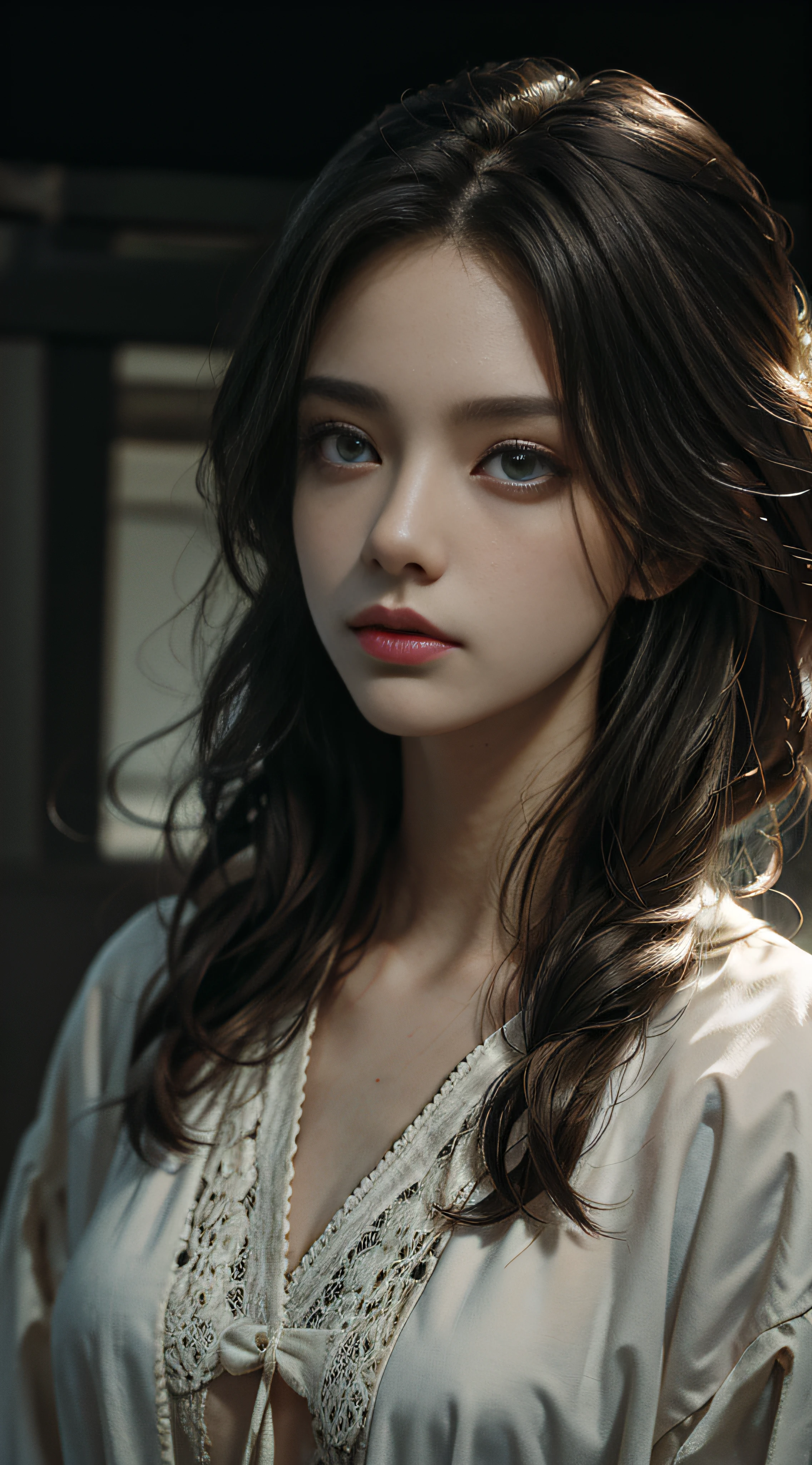 (masterpiece:1.2), (best quality:1.2), hyper realistic,highestres,absurdres,extremely detailed,volumetic,dramatic lighting, 1girl,detailed eyes,face,looking away,