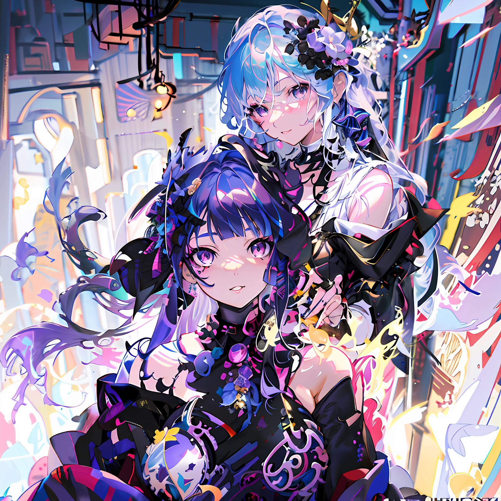 anime girl with blue hair and black dress holding a black purse, official artwork, digital art on pixiv, high detailed official artwork, trending on artstation pixiv, anime styled digital art, guweiz on pixiv artstation, digital anime illustration, anime style artwork, detailed digital anime art, by Kamagurka, from arknights, by Yuumei