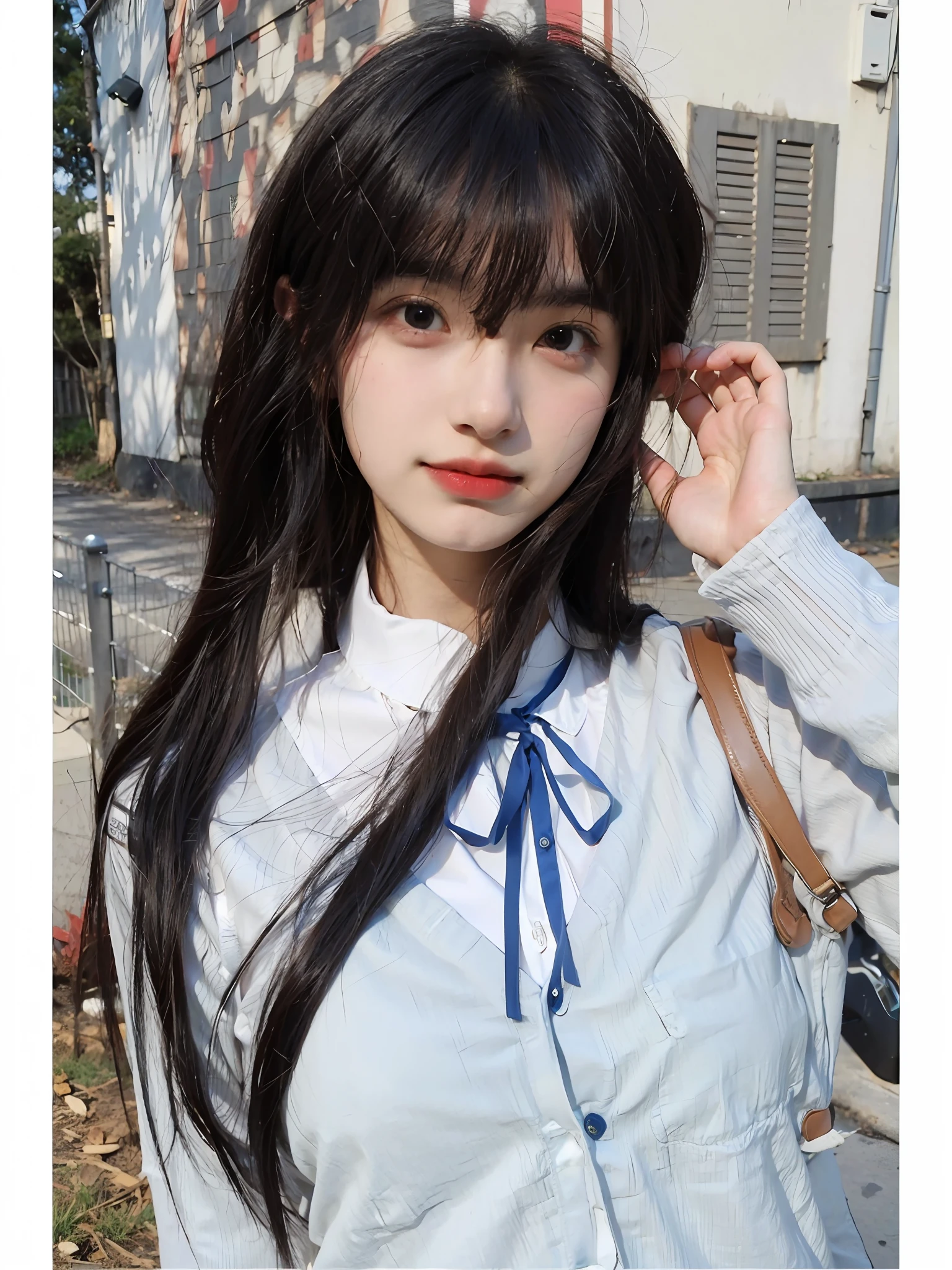 (Large breast:1.4),(shirt:1.4),(Best quality,masterpiece,ultra high res,(photorealistic:1.4),1girl,(16 years old:1.4),(partially unbuttoned:1.5)