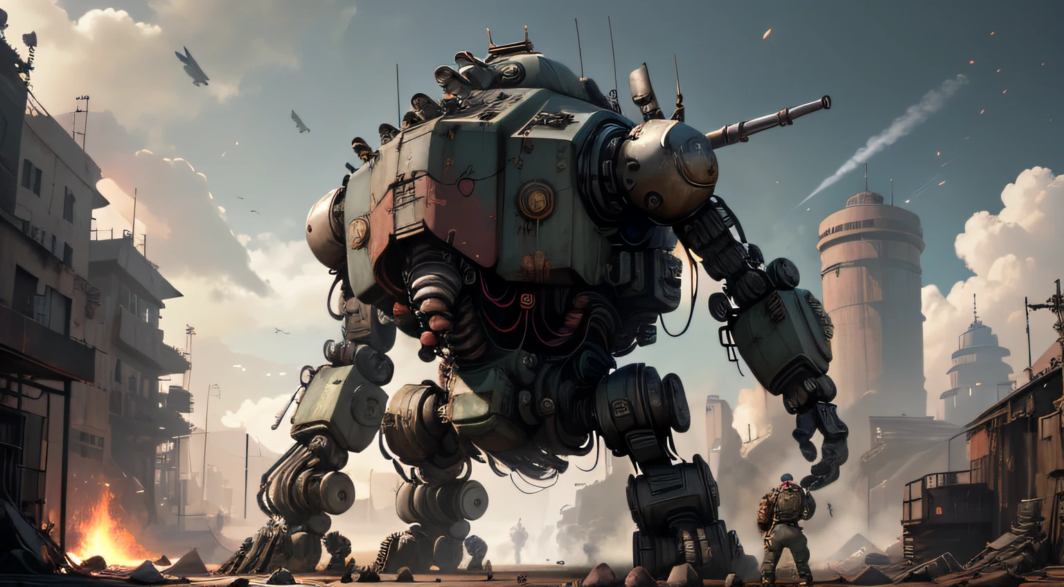 DieselPunkAI battle mech