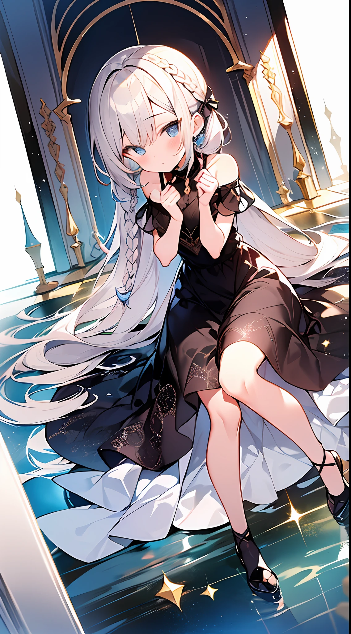 (incredibly absurdres absolutely resolution: 1.5), highest quality, masterpiece, ultra high resolution, 8k, (multiple girls), (gorgeous dresses with many gorgeous and colorful decorations) BREAK shoujo manga style, (loli), soft line drawing, digital enhancement, shojo manga touch, environmental change scenes, shojo manga core, ( Hair length to the shoulders))), (((short braid))), ancient capital of the West, full body visible angle, entangle, beautiful and aesthetic: 1.5, High quality: 1.3