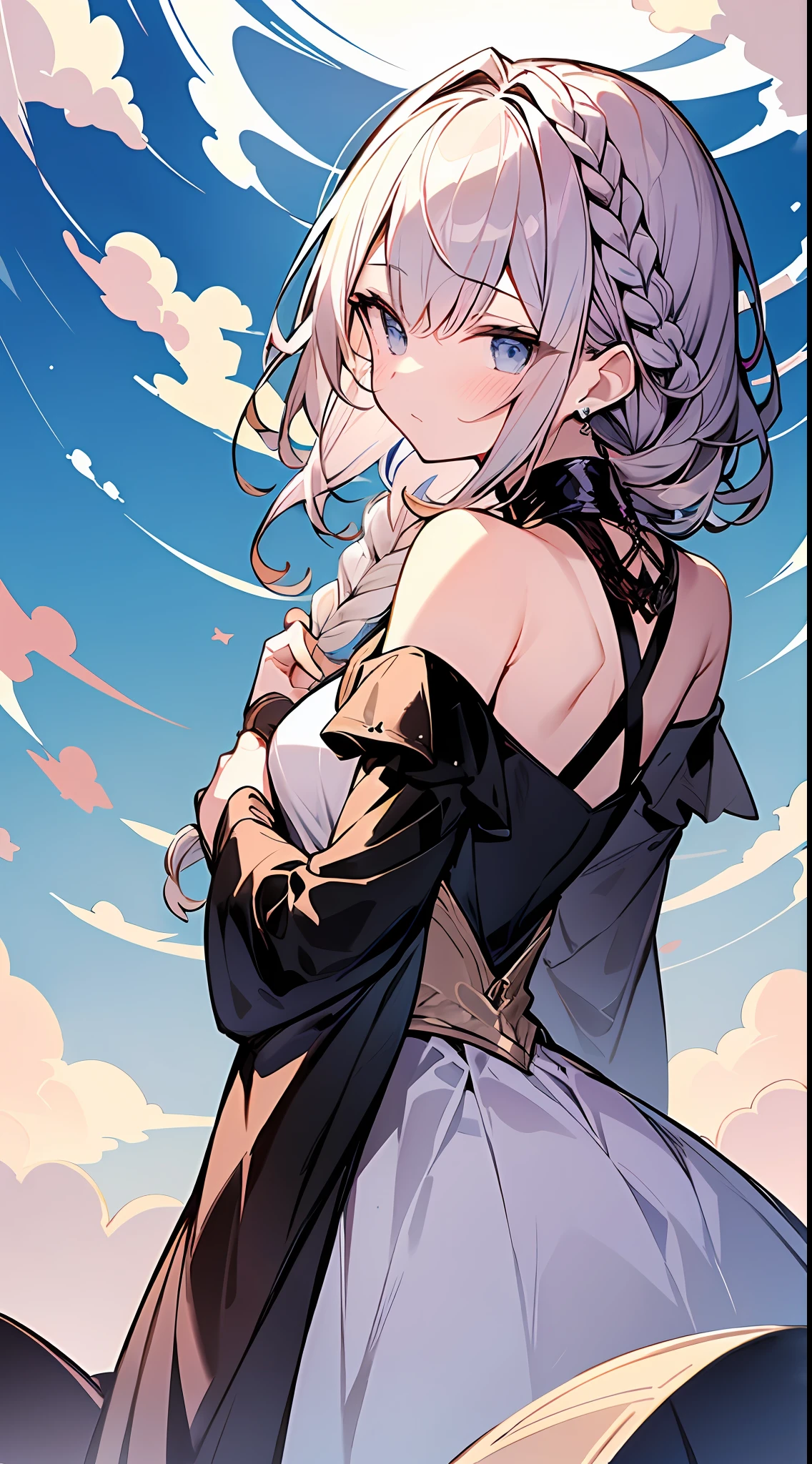 (incredibly absurdres absolutely resolution: 1.5), highest quality, masterpiece, ultra high resolution, 8k, (multiple girls), (gorgeous dresses with many gorgeous and colorful decorations) BREAK shoujo manga style, (), soft line drawing, digital enhancement, shojo manga touch, environmental change scenes, shojo manga core, ( Hair length to the shoulders))), (((short braid))), ancient capital of the West, full body visible angle, entangle, beautiful and aesthetic: 1.5, High quality: 1.3