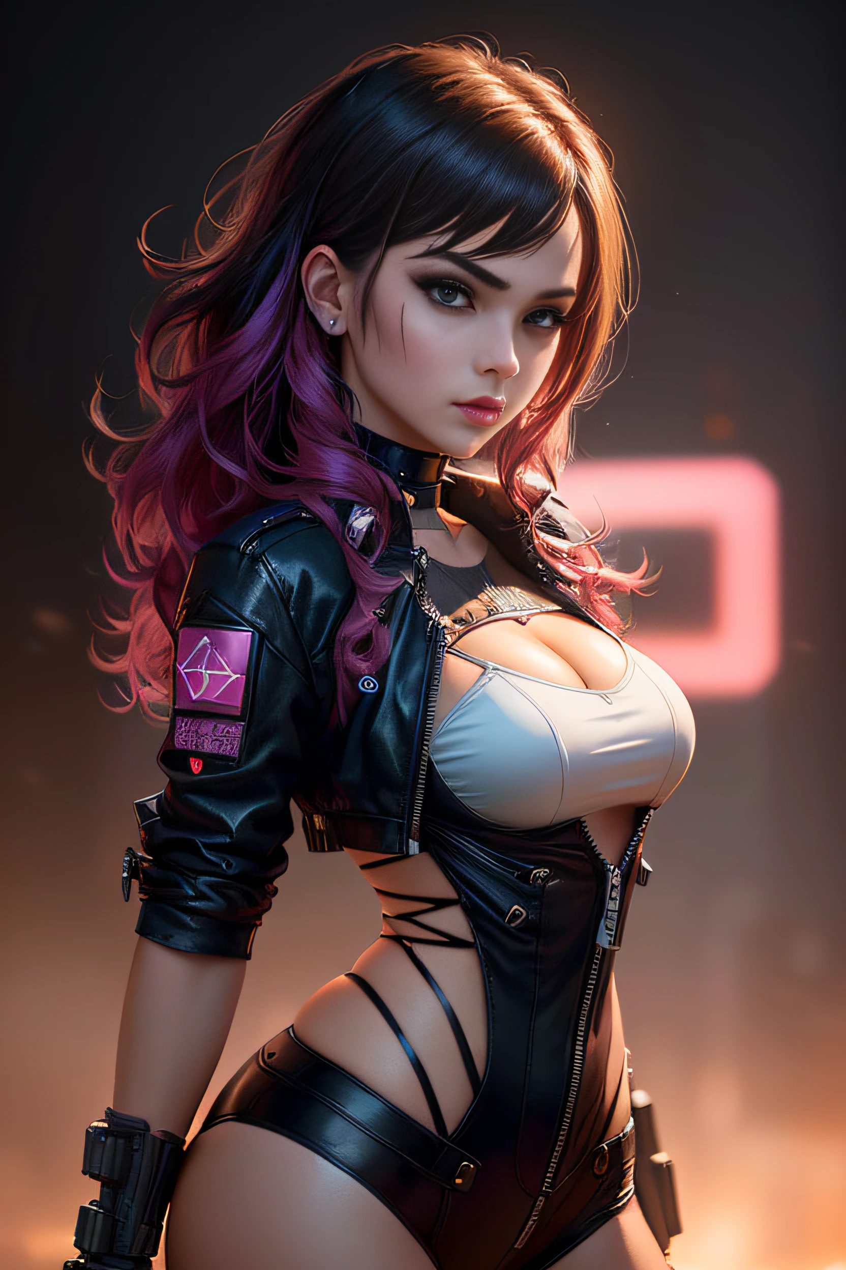 there is a woman in a leather outfit posing for a picture, female cyberpunk anime girl, cyberpunk anime girl, cyberpunk 2 0 y. o model girl, dreamy cyberpunk girl, cyberpunk beautiful girl, digital cyberpunk anime art, cyberpunk girl, cyberpunk themed art, deviantart artstation cgscosiety, the cyberpunk girl portrait, cyberpunk anime art, cyberpunk angry gorgeous goddess