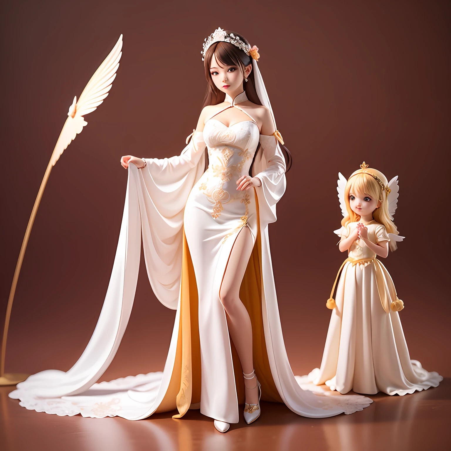 masterpiece, best quality, wedding dress:china dress:0.3, girl, angel, female,