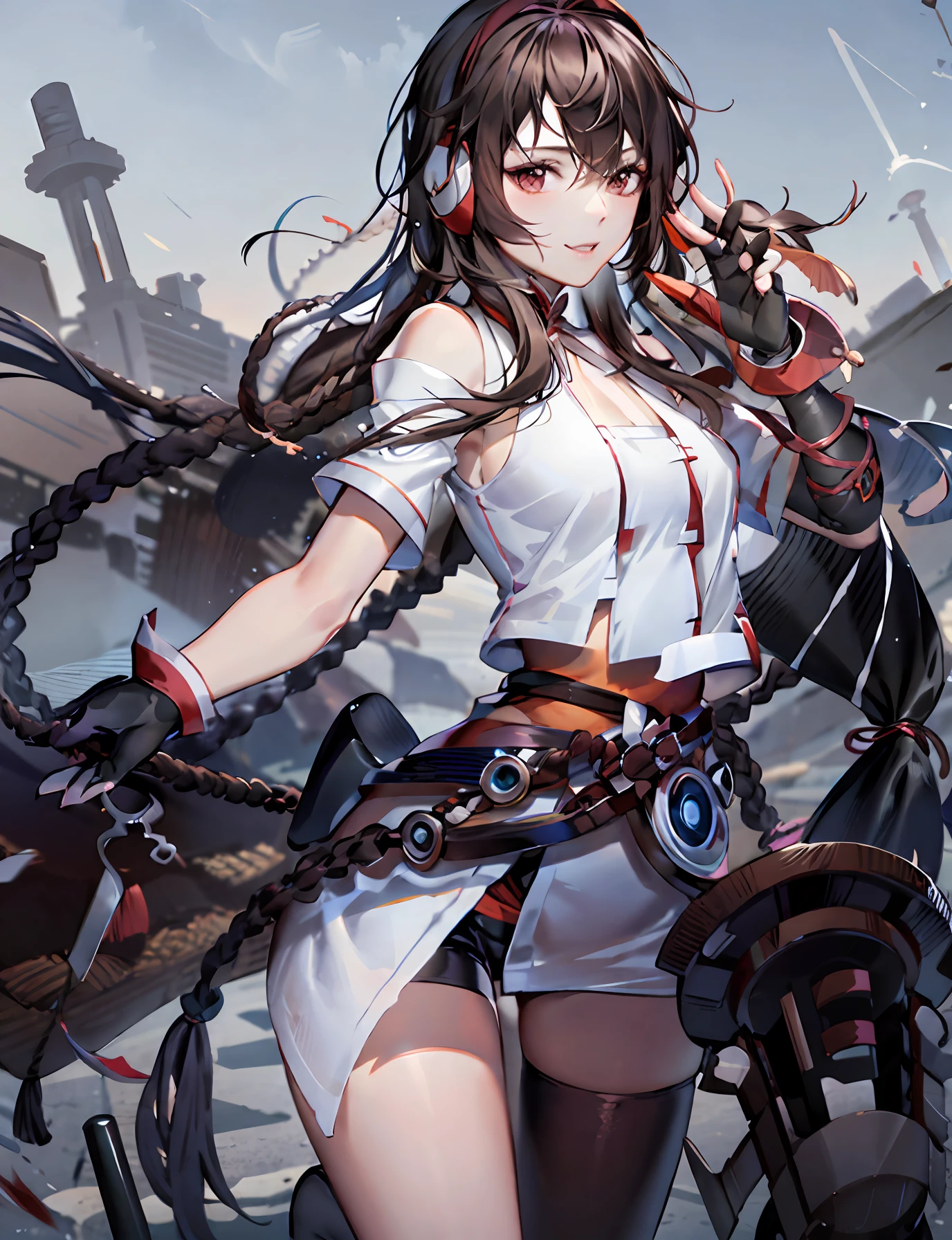 anime girl with long hair and a sword in a white dress, onmyoji portrait, onmyoji detailed art, full body xianxia, from arknights, portrait of tifa lockhart, kantai collection style, onmyoji, g liulian art style, by Yang J, from girls frontline, bian lian, inspired by Ju Lian