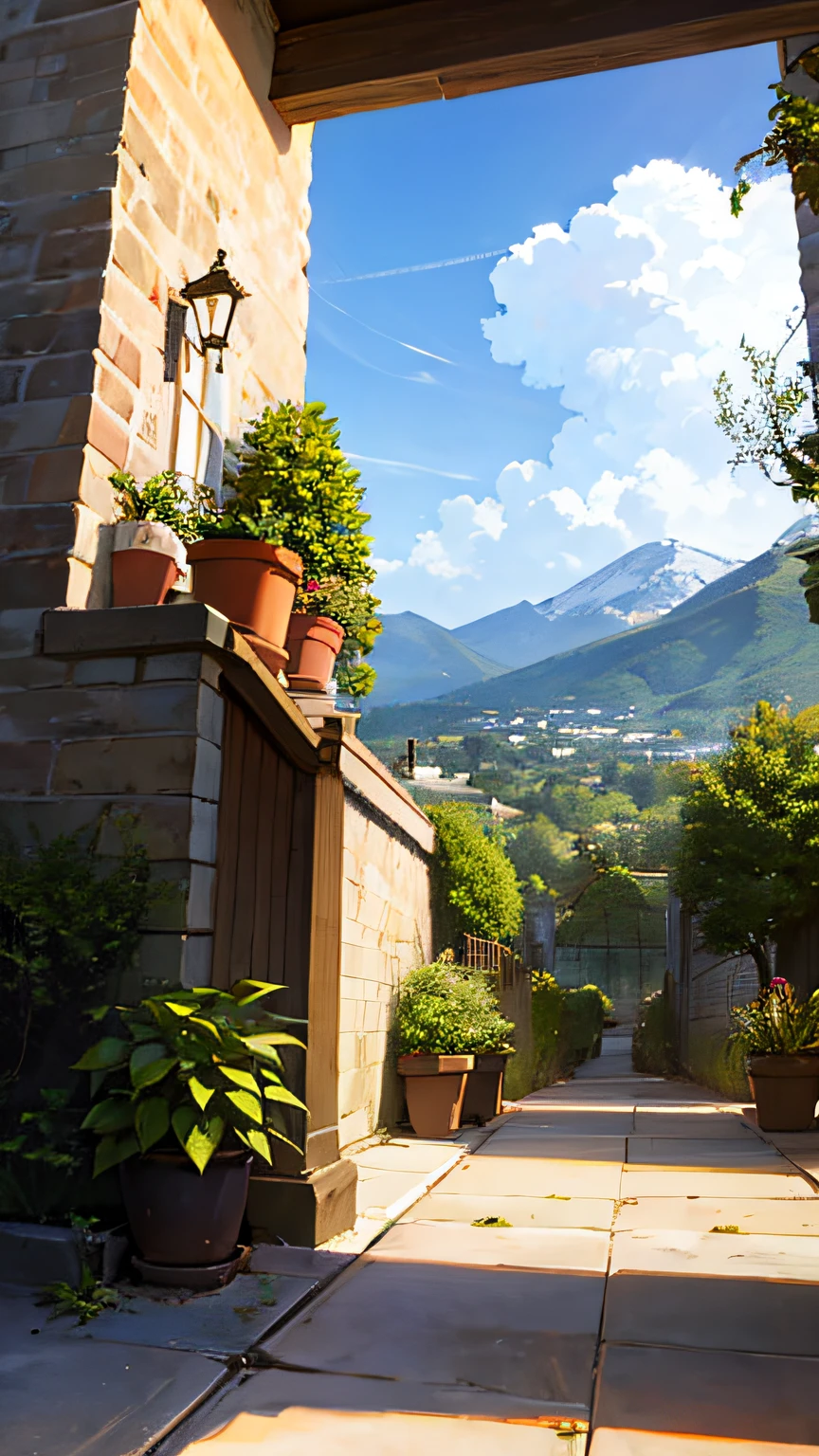 (ultra high res,photorealistic,best quality,photo-realistic),(8k,raw photo,best quality,masterplece),(photon mapping,radiosity,physically-based rendering,automatic white balance),real person,photograph,bridge, building, bush, city, cloud, day, door, fence, field,orest, garden, grass, house, hydrangea, mountain, nature, no_humans, outdoors, path, plant, potted_plant, purple_flower, road, scenery, sky, skyscraper, traditional_media, tree,