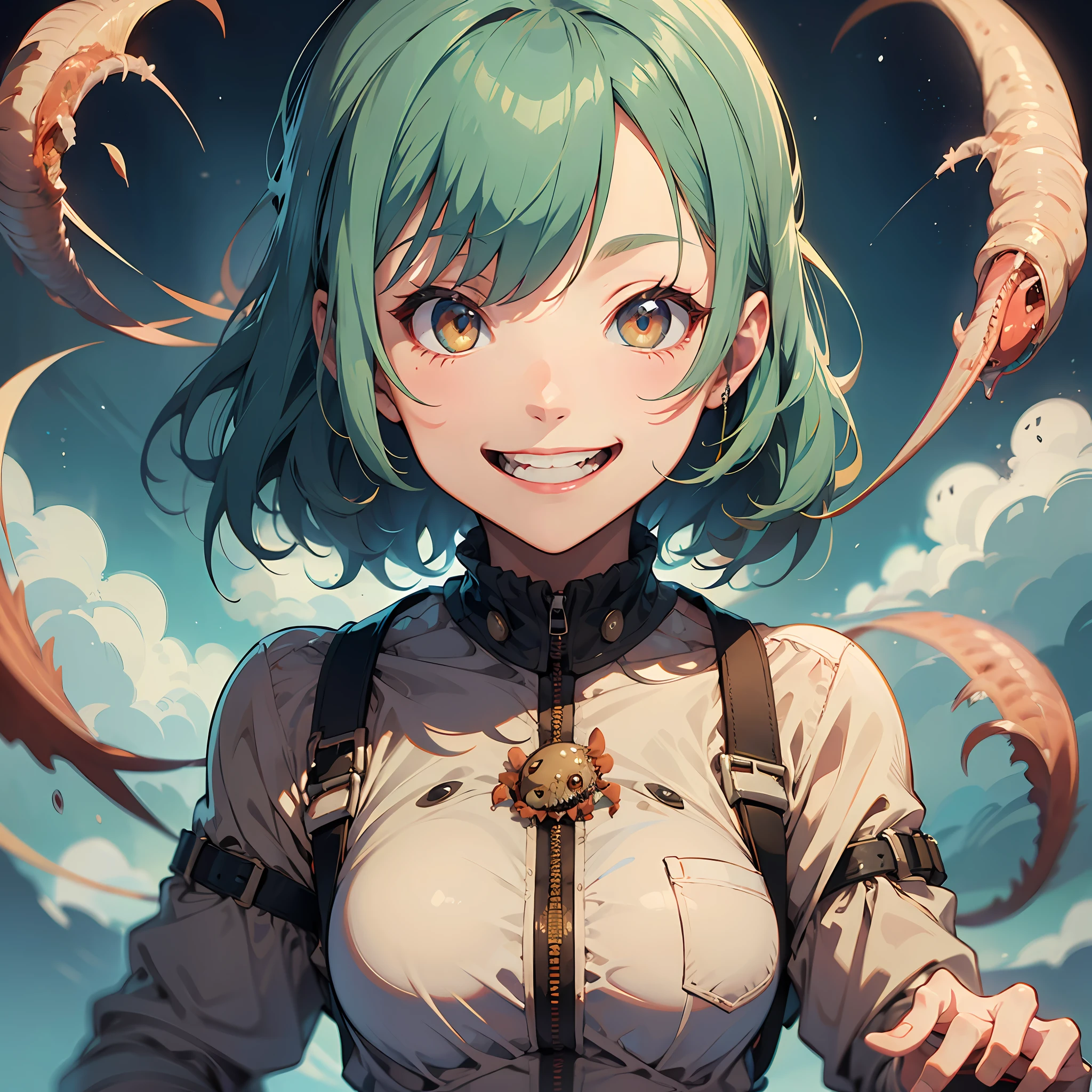 U61yCre4ture, woman, smiling, maggots