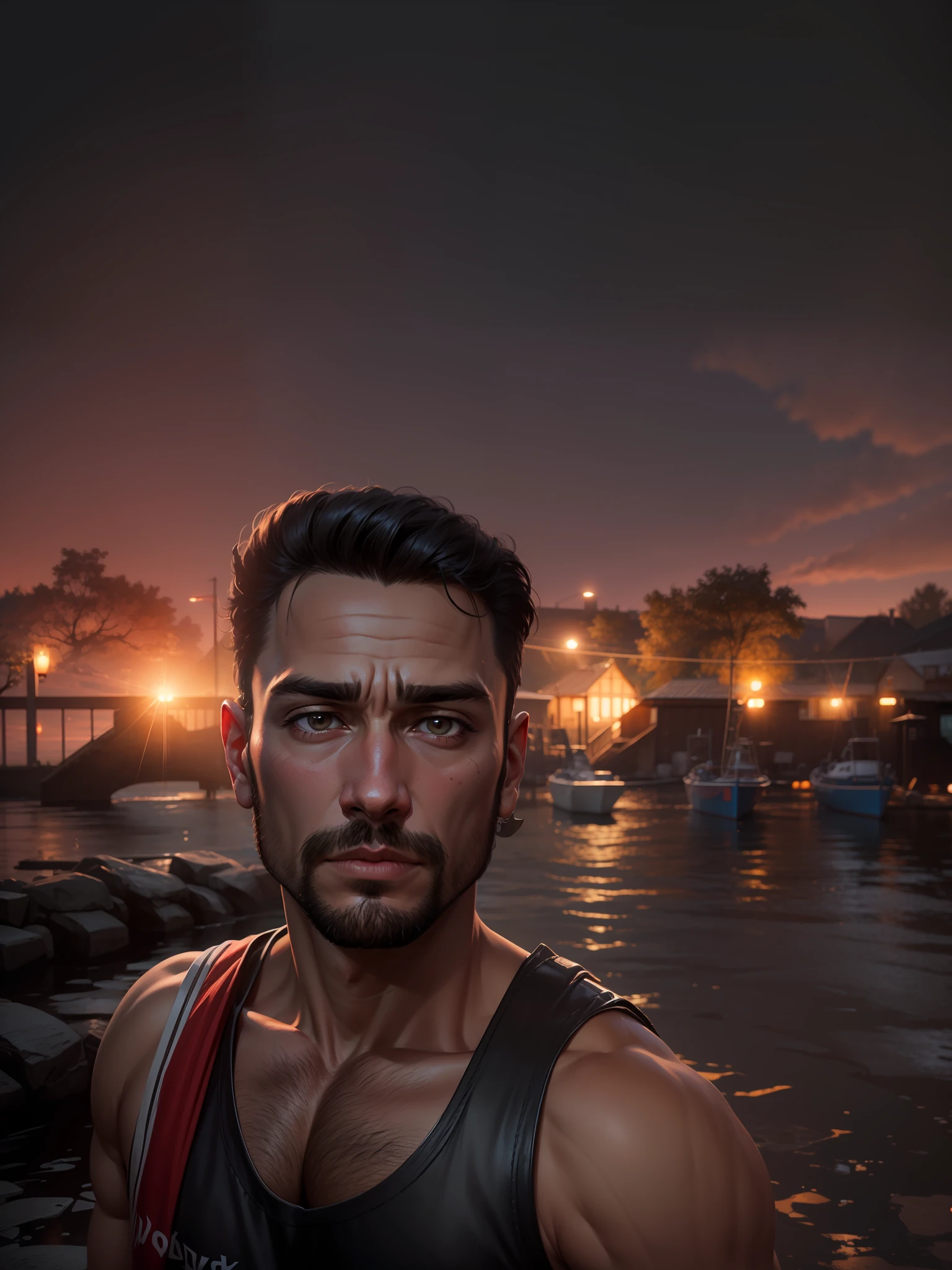 Dusk background. 8k . Super realistic and tuff and Handsome guy.