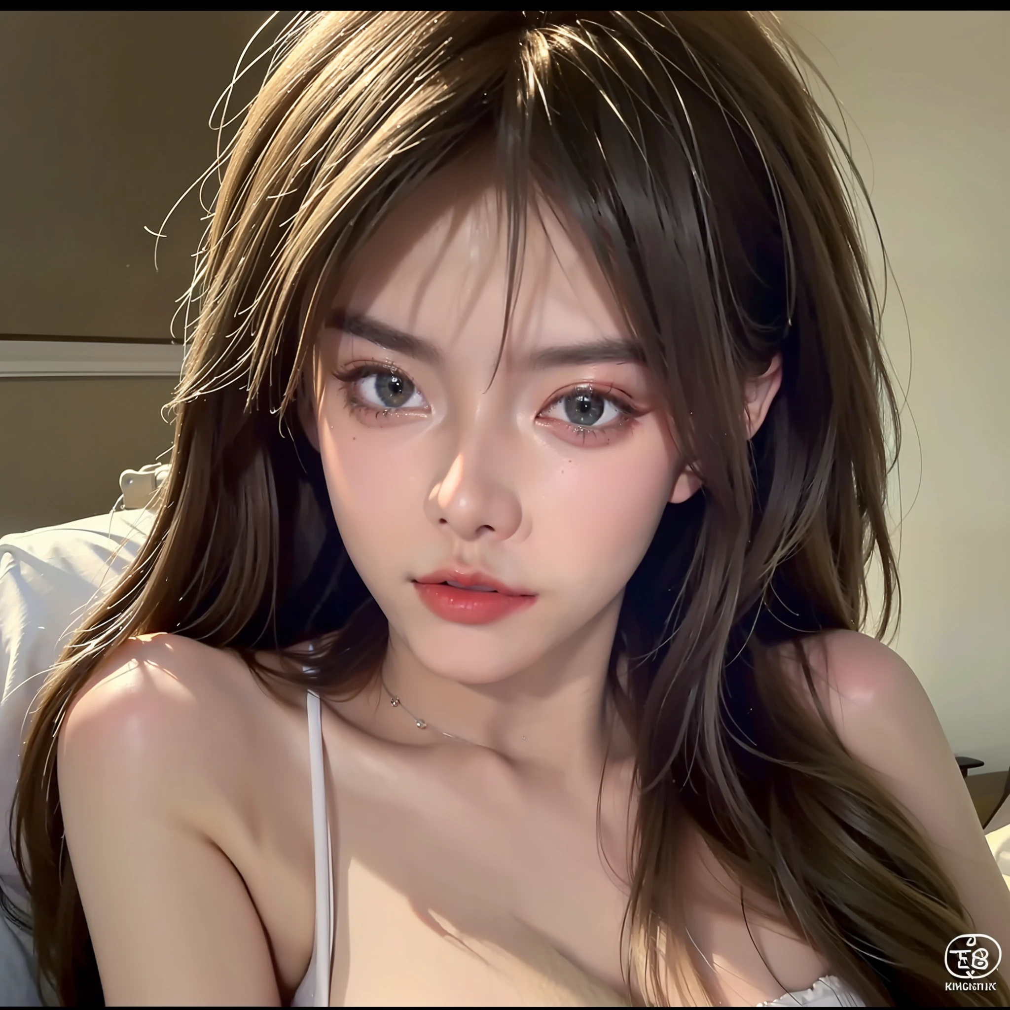 8K, Best Quality, Masterpiece, Ultra High Resolution, (Realism: 1.4), Original Photo, (Realistic Skin Texture: 1.3), (Film Grain: 1.3), 1 Girl Naked, Beautiful Eyes and Face Details, Masterpiece, Best Quality, Close-up, Upper Body, Looking at the Viewer