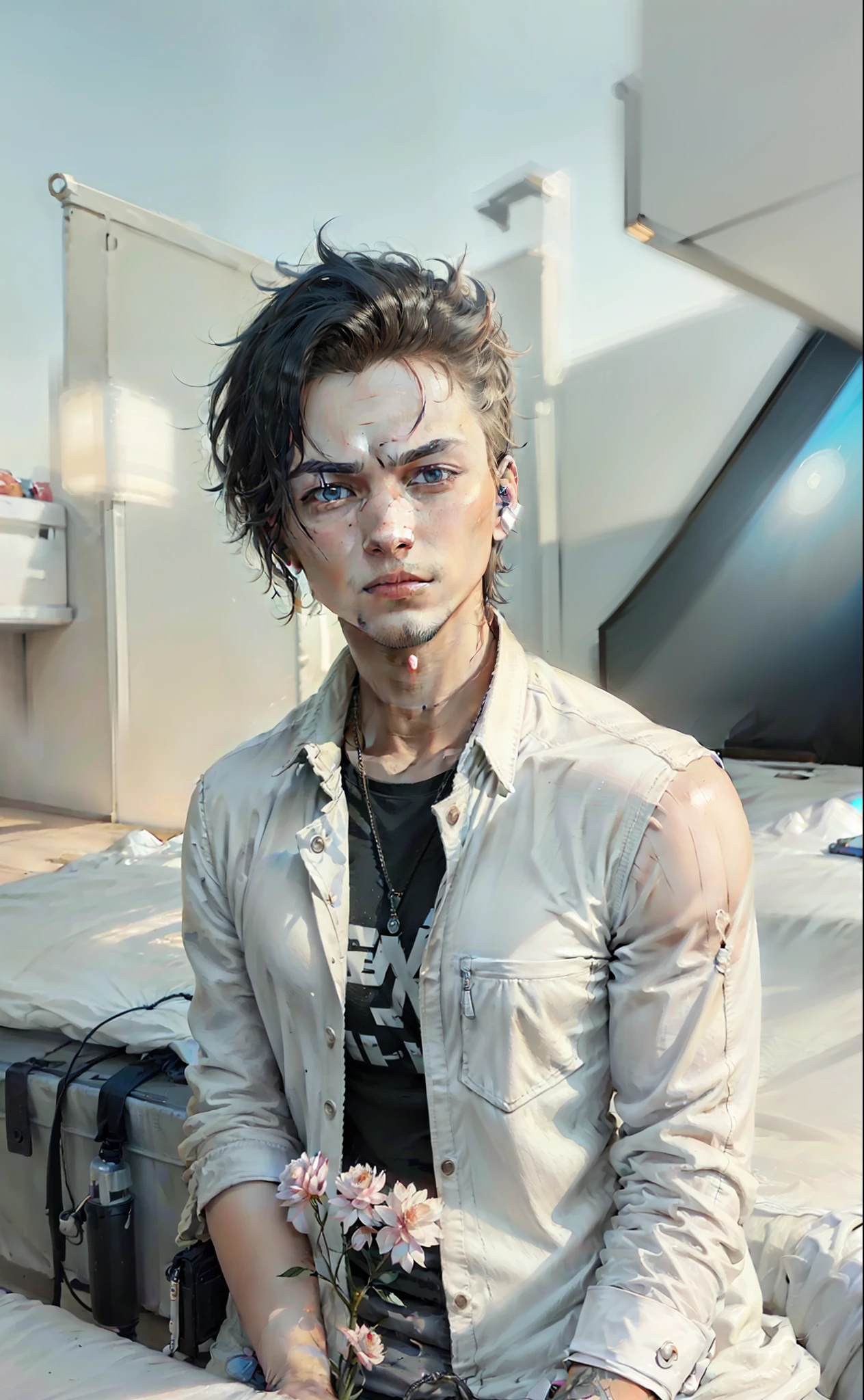 Change background, cyberpunk handsome boy, ultra realistic, 8k