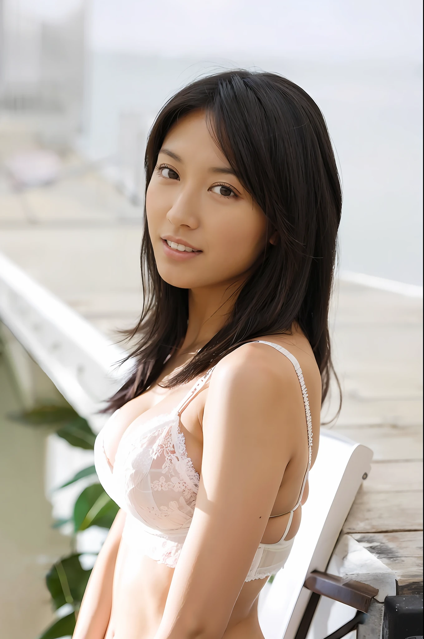 Lilac lingerie, bra (white floral), panties (white rose pattern)