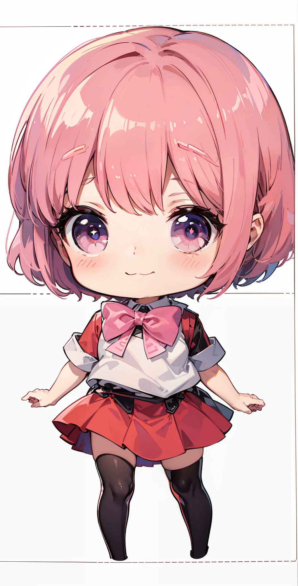 Front-facing, long-haired, pink-haired