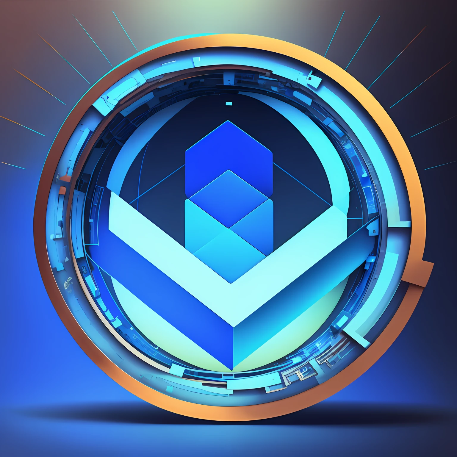 A logo made of blue colors with a simple circle and squares geometrically arranged with the words "Computer Vision and Deep Learning" --auto