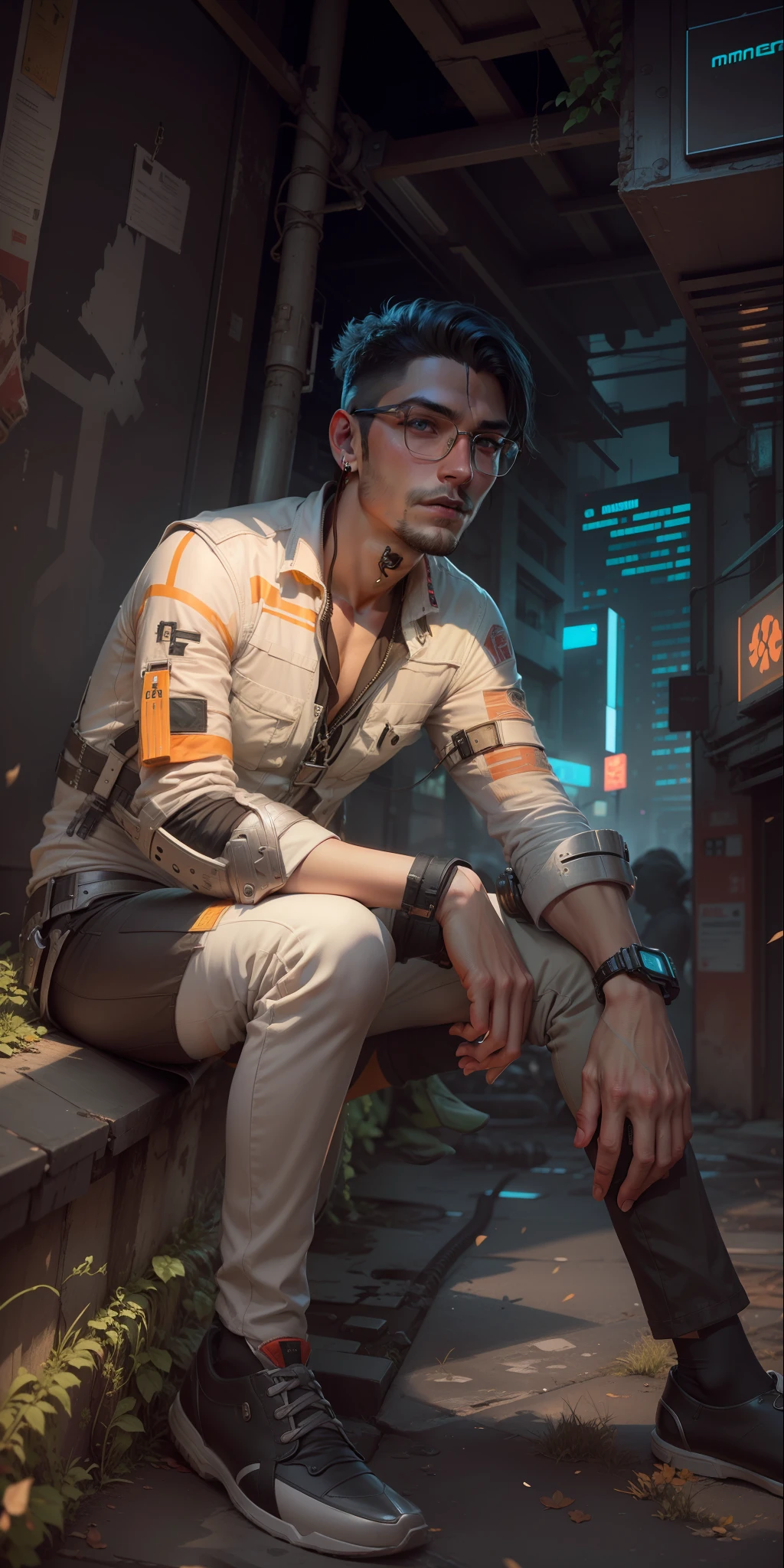 Change background cyberpunk handsome boy, realistic face, ultra realistic, 8k