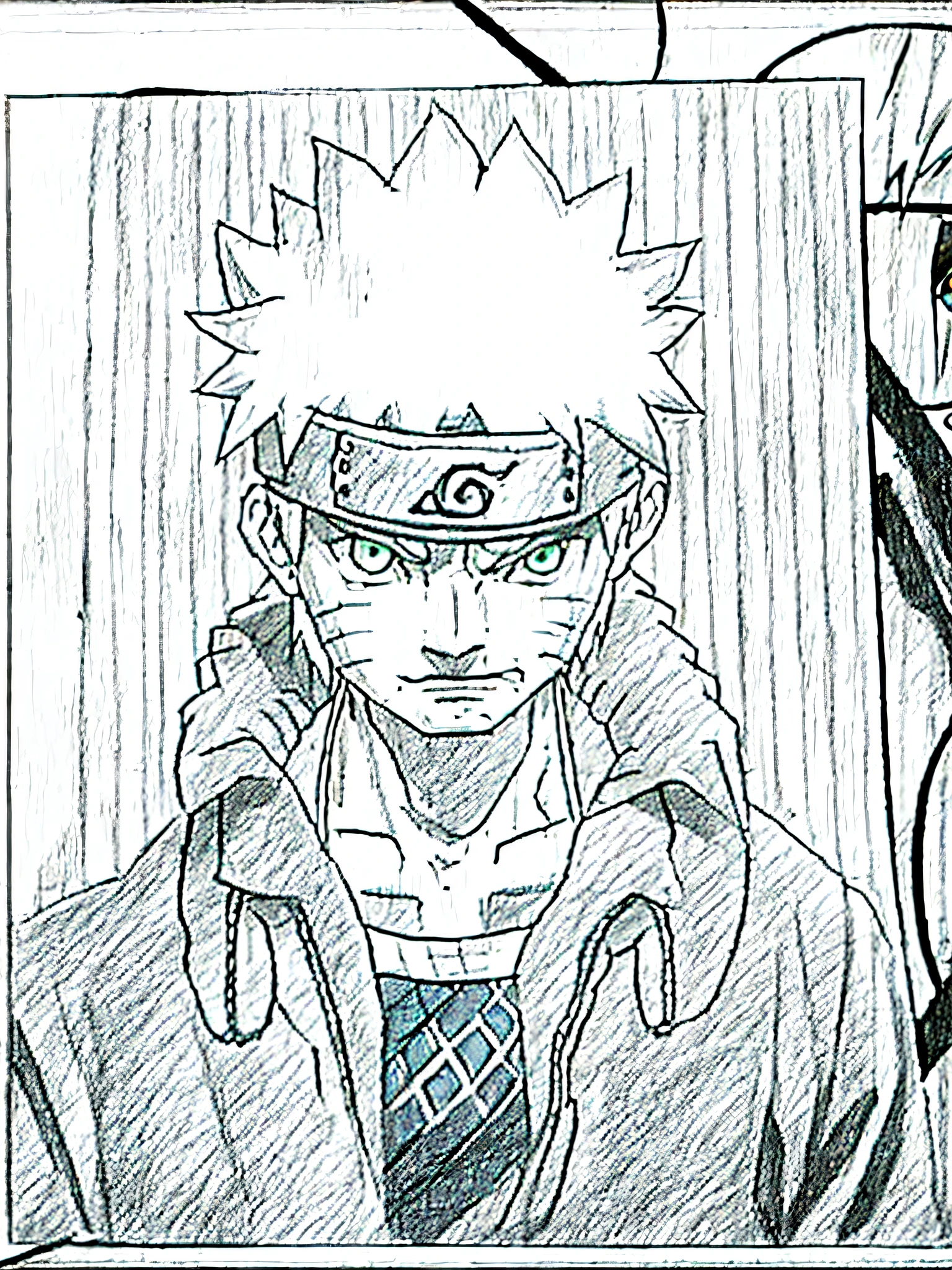 a close up of a drawing of a person with a hat on, naruto uzumaki, naruto artstyle, from naruto, pain from naruto, kakashi hatake, an anime drawing, anime shading), anime drawing, manga drawing, a manga drawing, anime shading, kakashi, with out shading, joker as naruto, anime sketch, outlined!!!