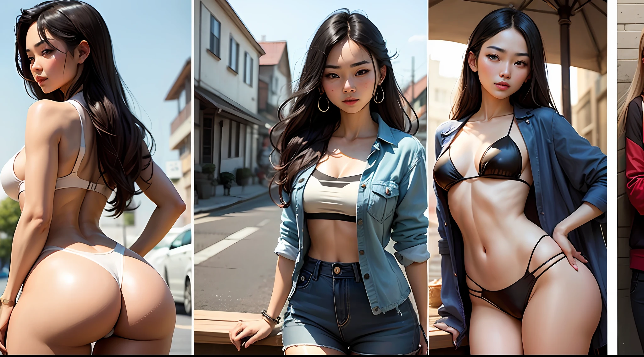 Generate 9 pictures of Asian beauties --auto