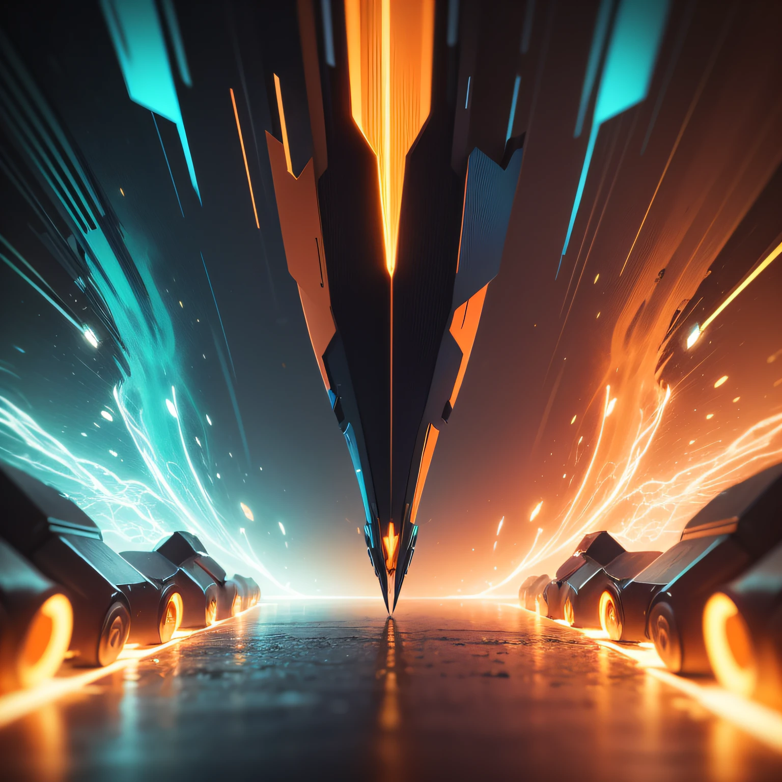abstract image, background . (orange, blue, black), hyper detailed, modern. Energy. Motivation. --auto