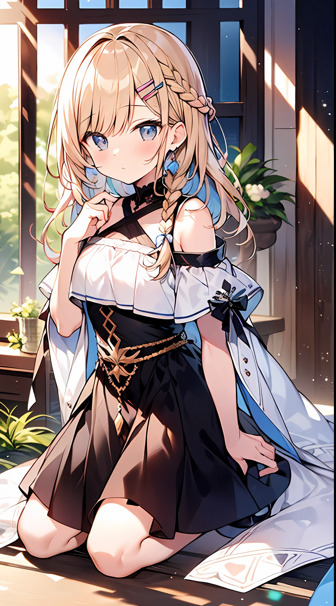 (incredibly absurdres absolutely resolution: 1.5), highest quality, masterpiece, ultra high resolution, 8k, (multiple girls), (gorgeous dresses with many gorgeous and colorful decorations) BREAK shoujo manga style, (loli), soft line drawing, digital enhancement, shojo manga touch, environmental change scenes, shojo manga core, ( Hair length to the shoulders))), (((short braid))), ancient capital of the West, full body visible angle, entangle, beautiful and aesthetic: 1.5, High quality: 1.3