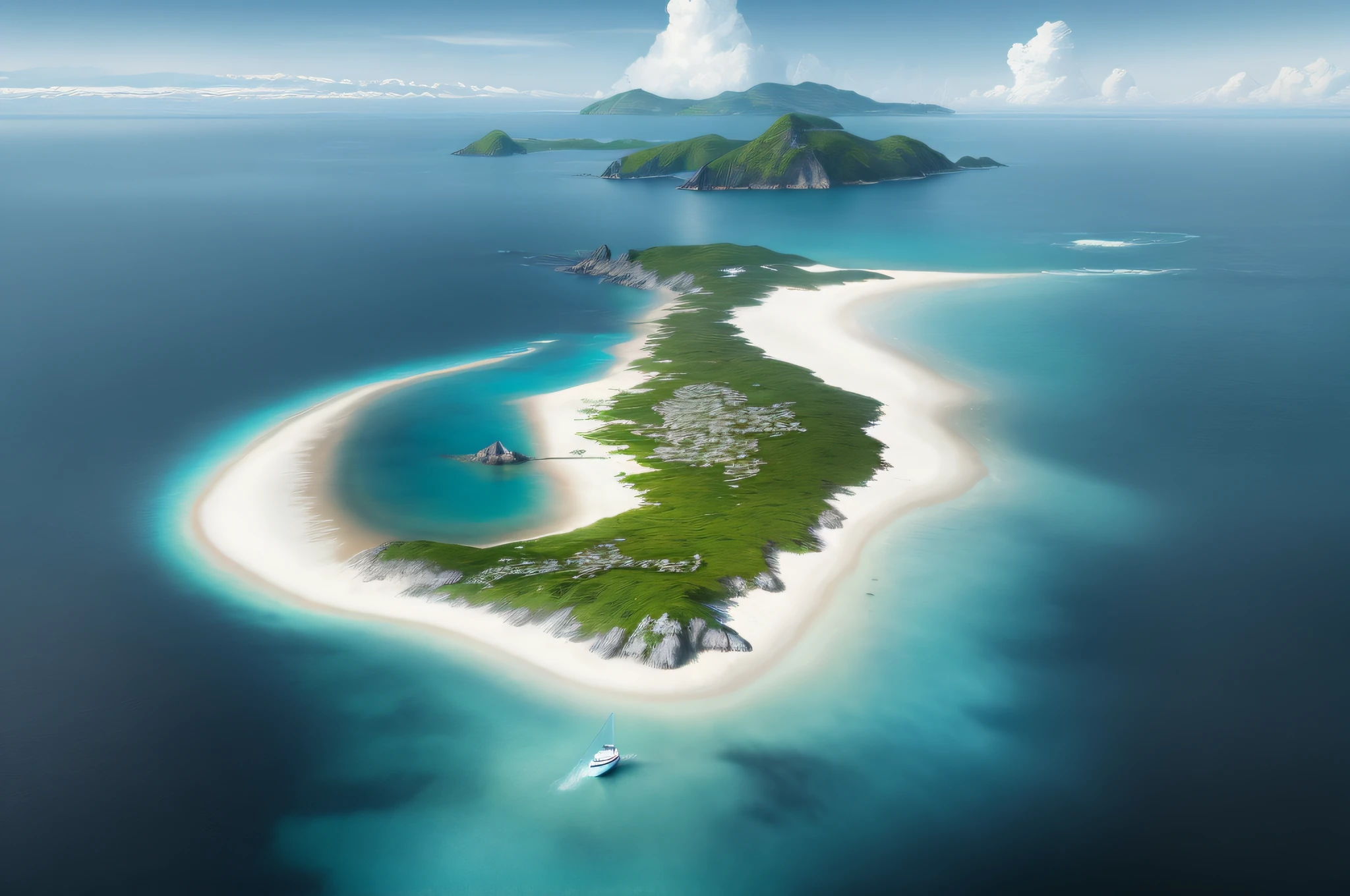 8K, masterpiece, RAW, realistic, island, sea