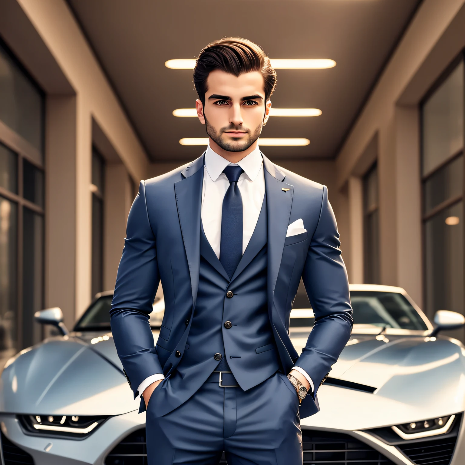 Stylish man, charming cebel, well done beard --auto