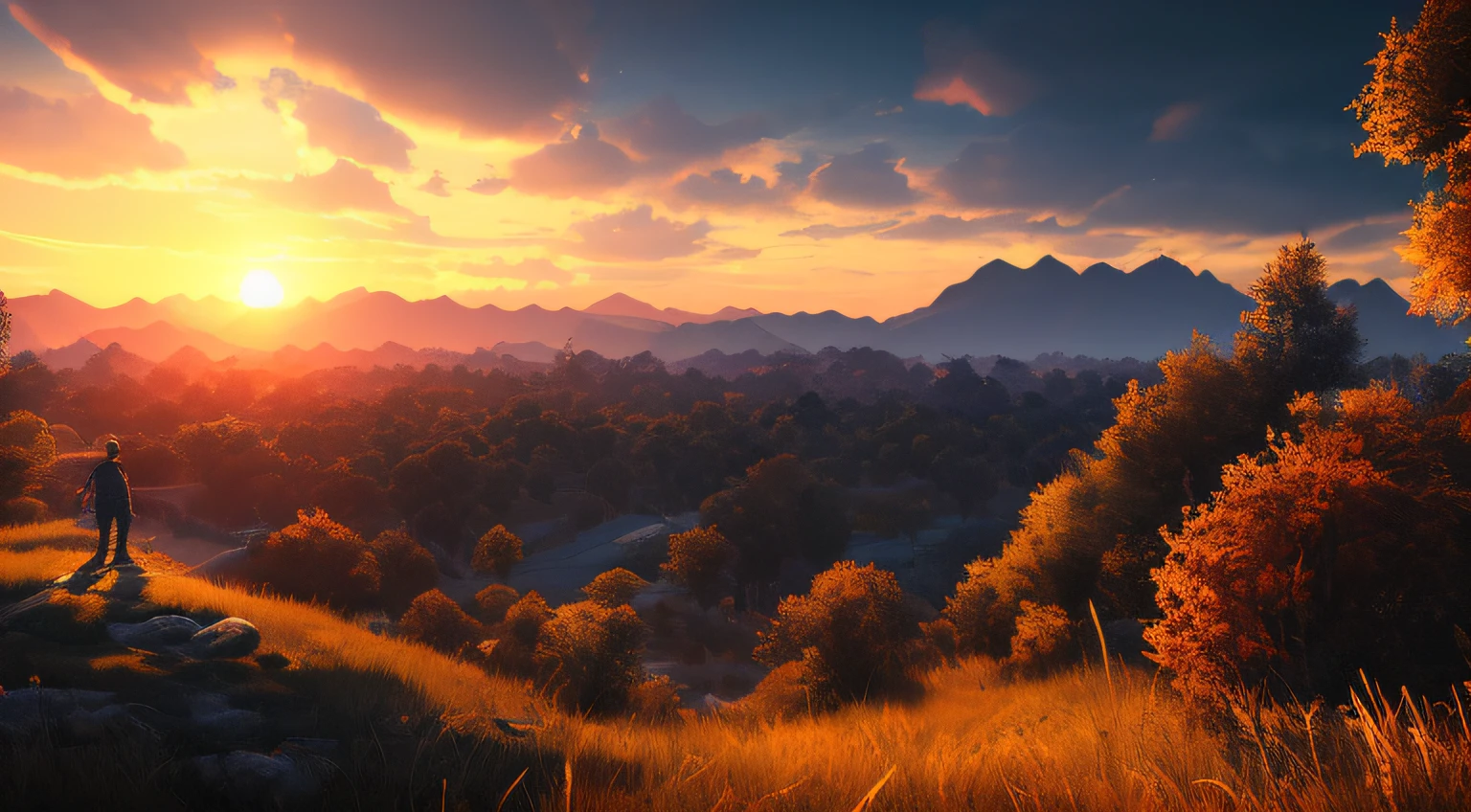 Masterpiece, best quality, (very detailed CG unity 8k wallpaper), (best quality), (best illustration), (best shadows), Beautiful sunset,, super detailed,32k
