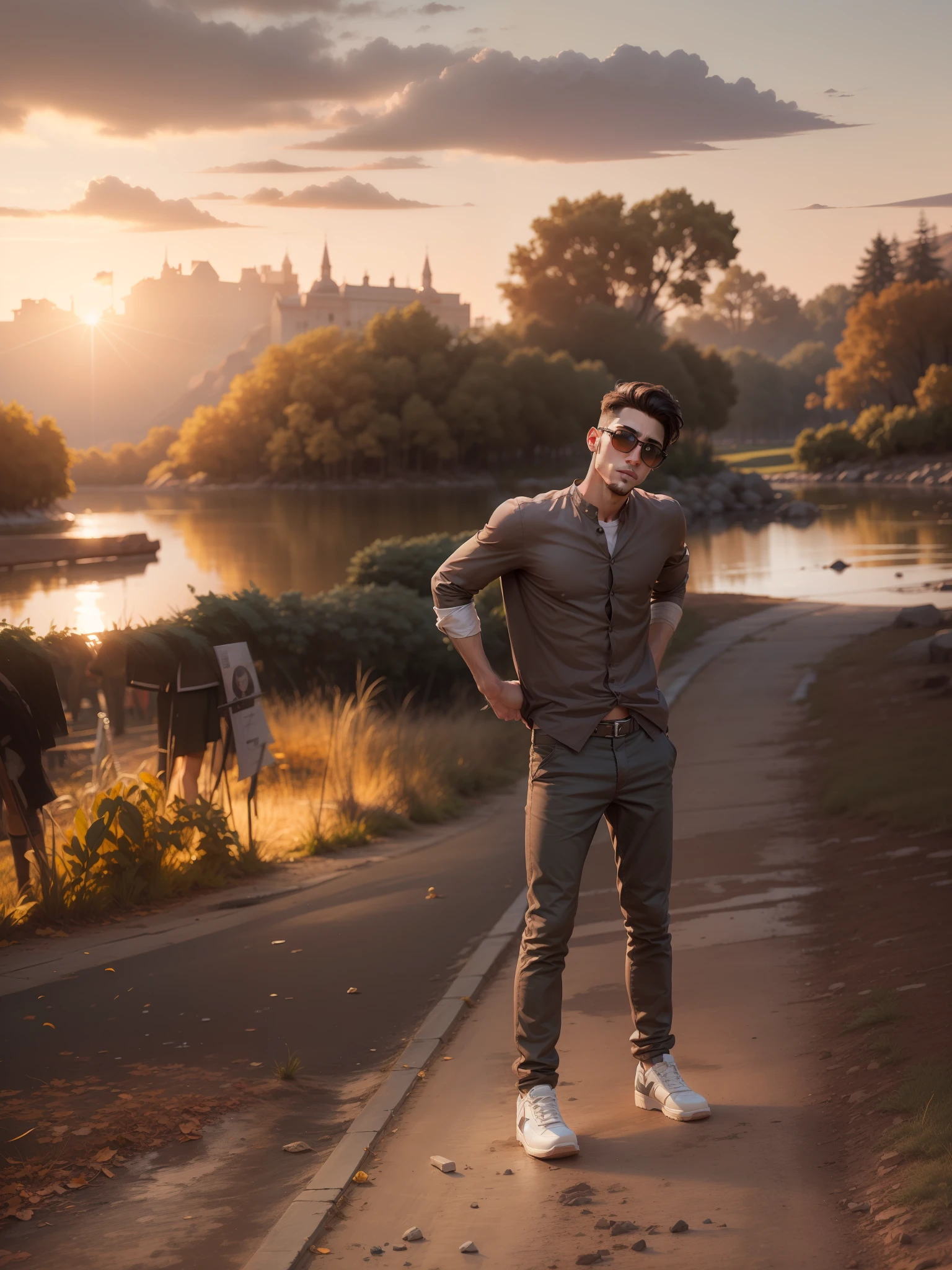 Change background handsome realistic boys