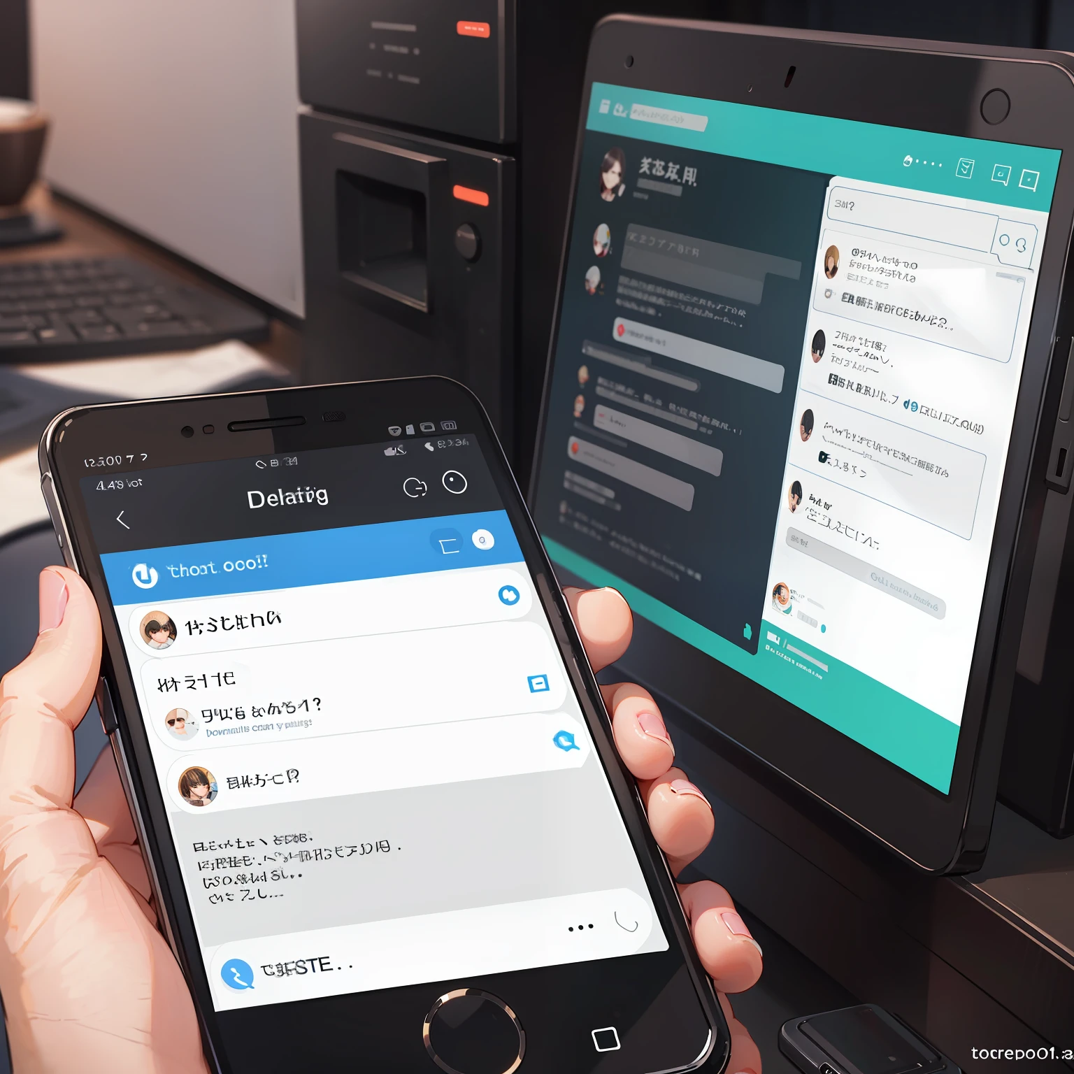 (Chat dialog 1.4 for a mobile phone interface)