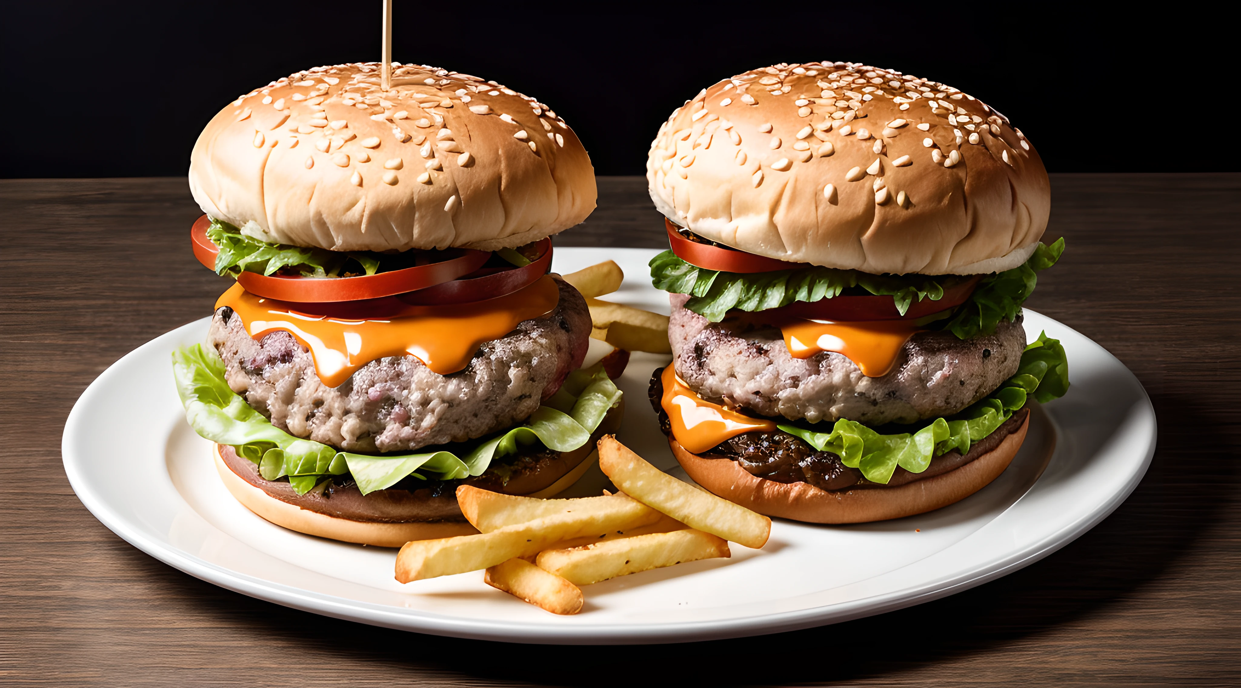 mix burger snack and fries, png background in infinite gray color soft lighting, masterpiece, best quality, 8k uhd, dslr, film grain, photorealistic painting Fujifilm X hyper realistic photorealistic with high sharpness