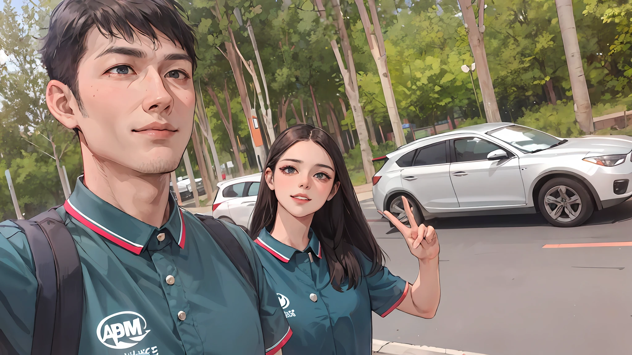 A man and a woman, the man is handsome, the woman is beautiful