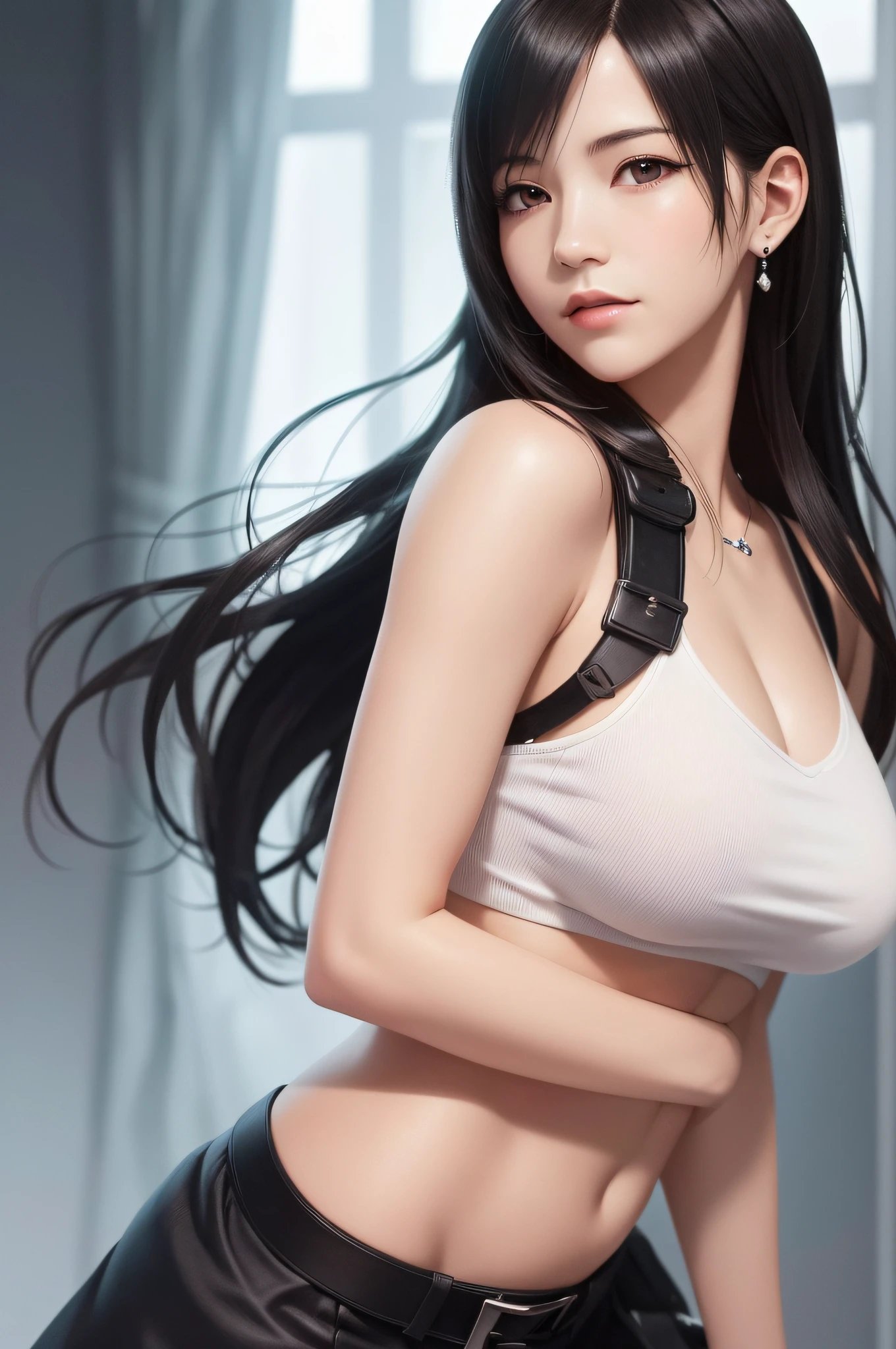 (Top Quality, Masterpiece: 1.1), (Real: 1.4), BREAK
(((FF7))) (((Tifa))),((1man:1.4))(1Girl:1.2),Ultra-detailed face, Detailed eyes,((Light Brown Hair, Large breasts: 1.2)), BREAK
(((FF7))) (((Tifa))),(good morning:1.2),Nipples visible:1.2,(No Bra) (Small and beautiful hard nipple),(shiny oiled skin: 1.4), about 18 years old,