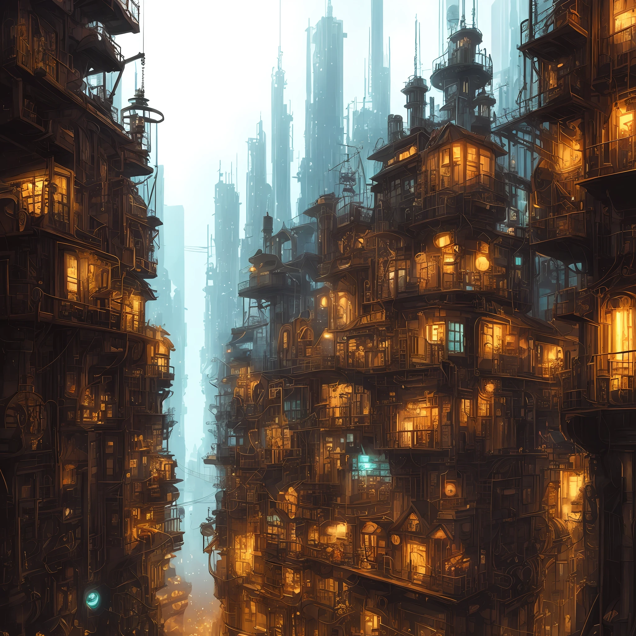 steampunk cityscape, steampunk fantasy style, steampunk fantasy, steampunk dystopian city, steampunk engineer, steampunk girl, steampunk inventor girl, steampunk beautiful anime woman, steampunk digital art, sci-fi steampunk, young girl in steampunk clothes, Like steampunk cyberpunk, digital steampunk art, steampunk city, Minami Hamabe